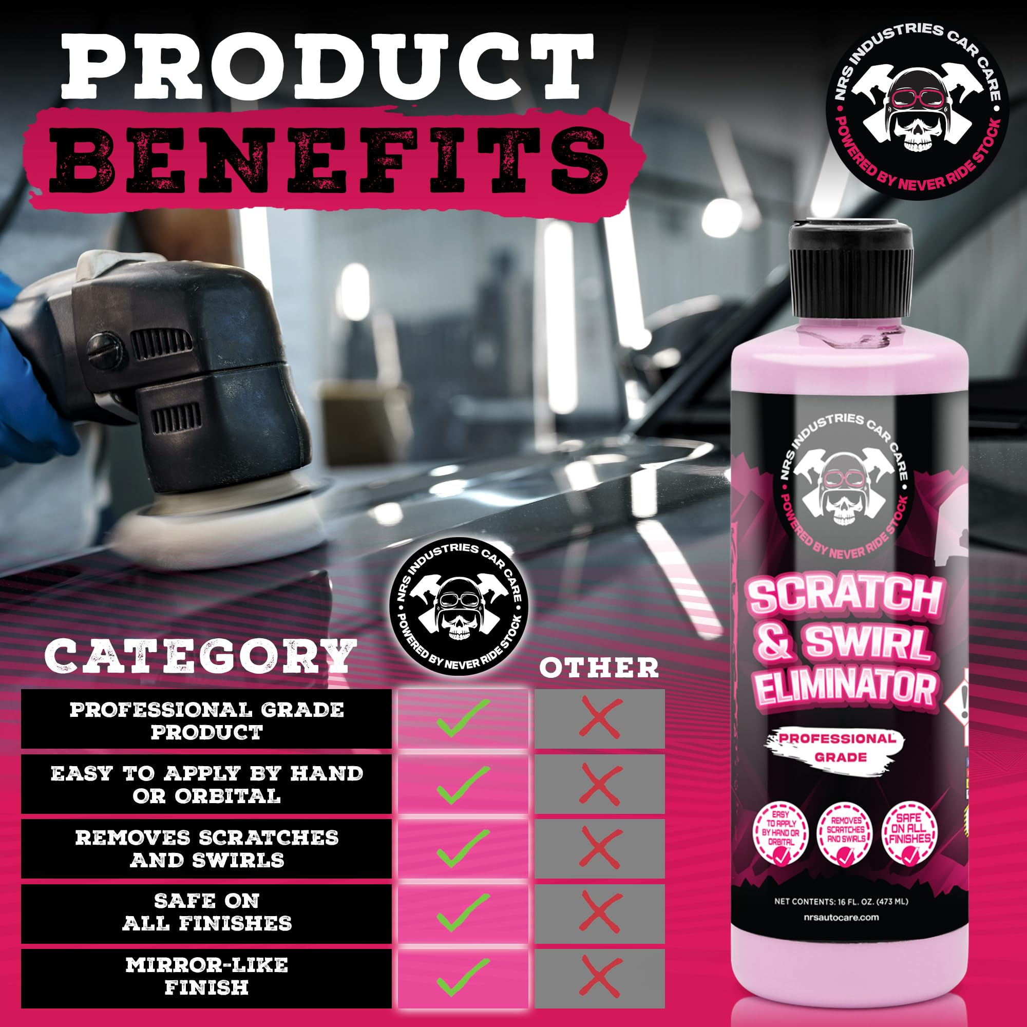 Scratch & Swirl Remover for Cars - Professional Car Scratch Repair & Car Scratch Remover - Safe for All Finishes - Easy Use - No