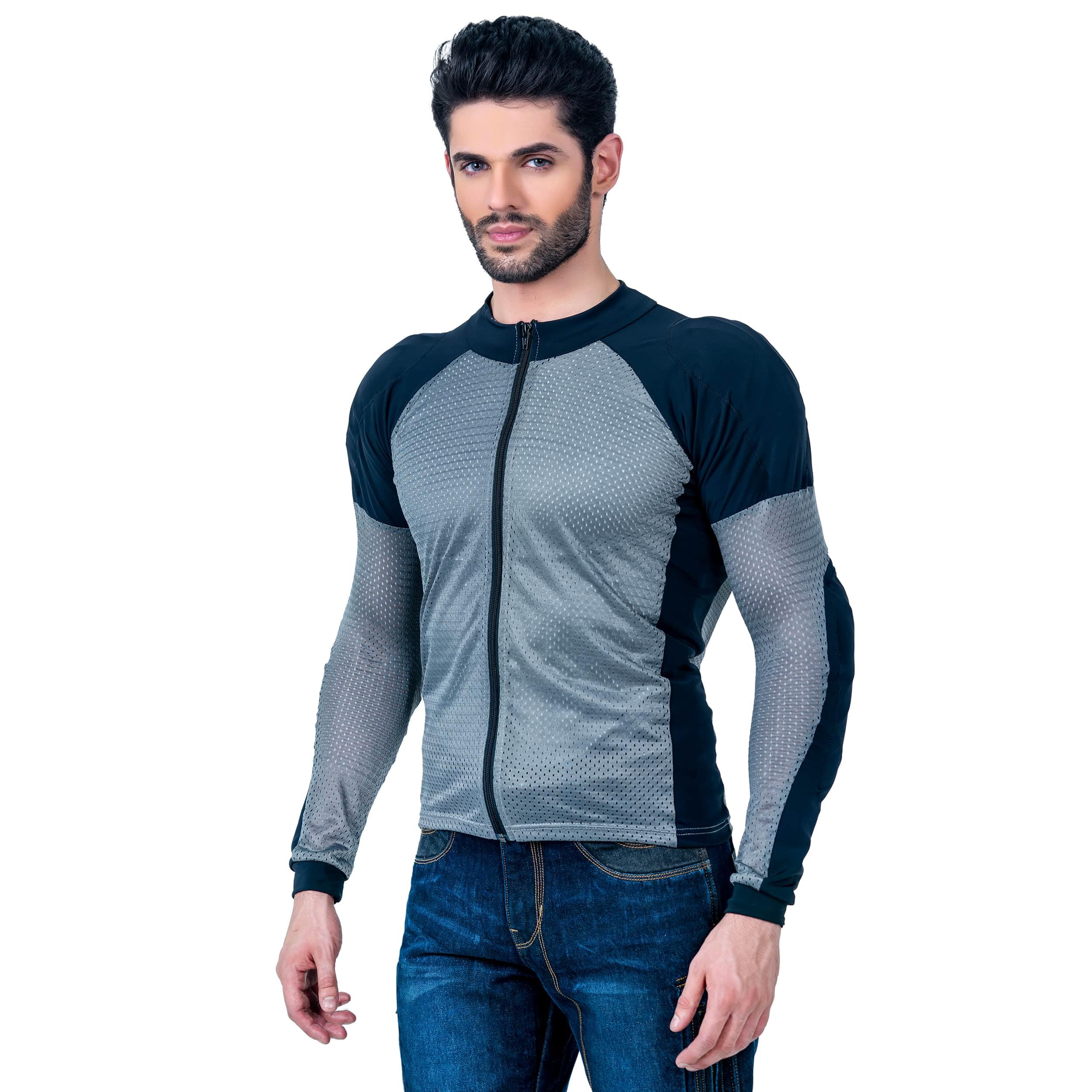 Wicked Stock Motorcycle Armor Shirt - Mesh, Ce Level 2, Summer (Gray, X-Large)