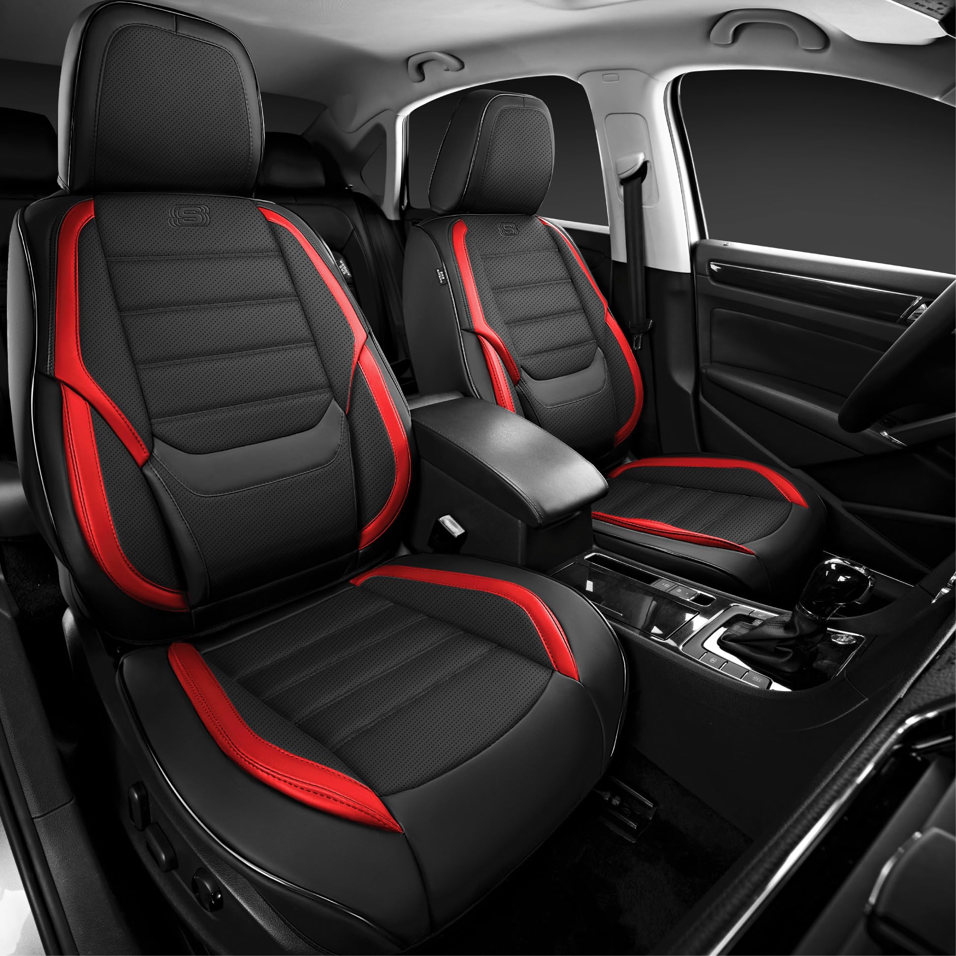 Skechers MAX Cushioning Seat Covers,Memory Foam Leather Car Seat Covers,Waterproof Car Seat Protector Front Seats,Car Seat Cushi