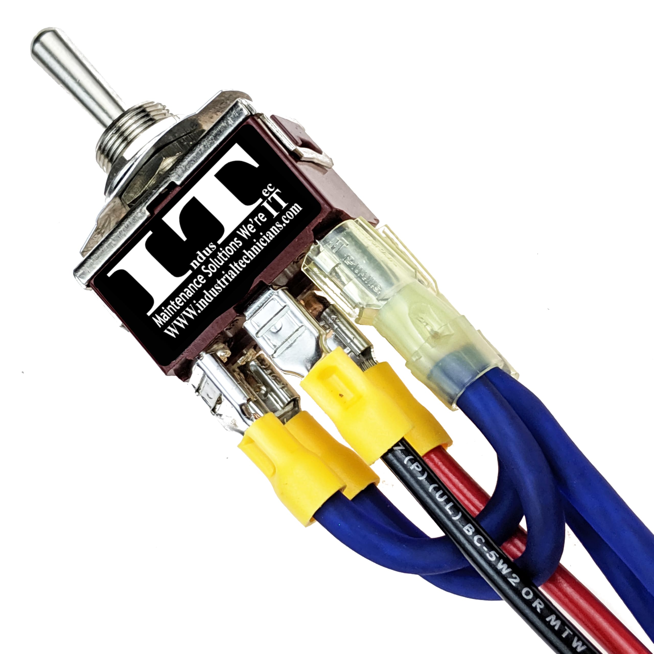 Industec Wired Dpdt 20 Amp 12 Volt (On)/Off/(On) Dc Momentary Reverse Polarity 12V Toggle Switch Automatic Reset 3 Position 6 Pi