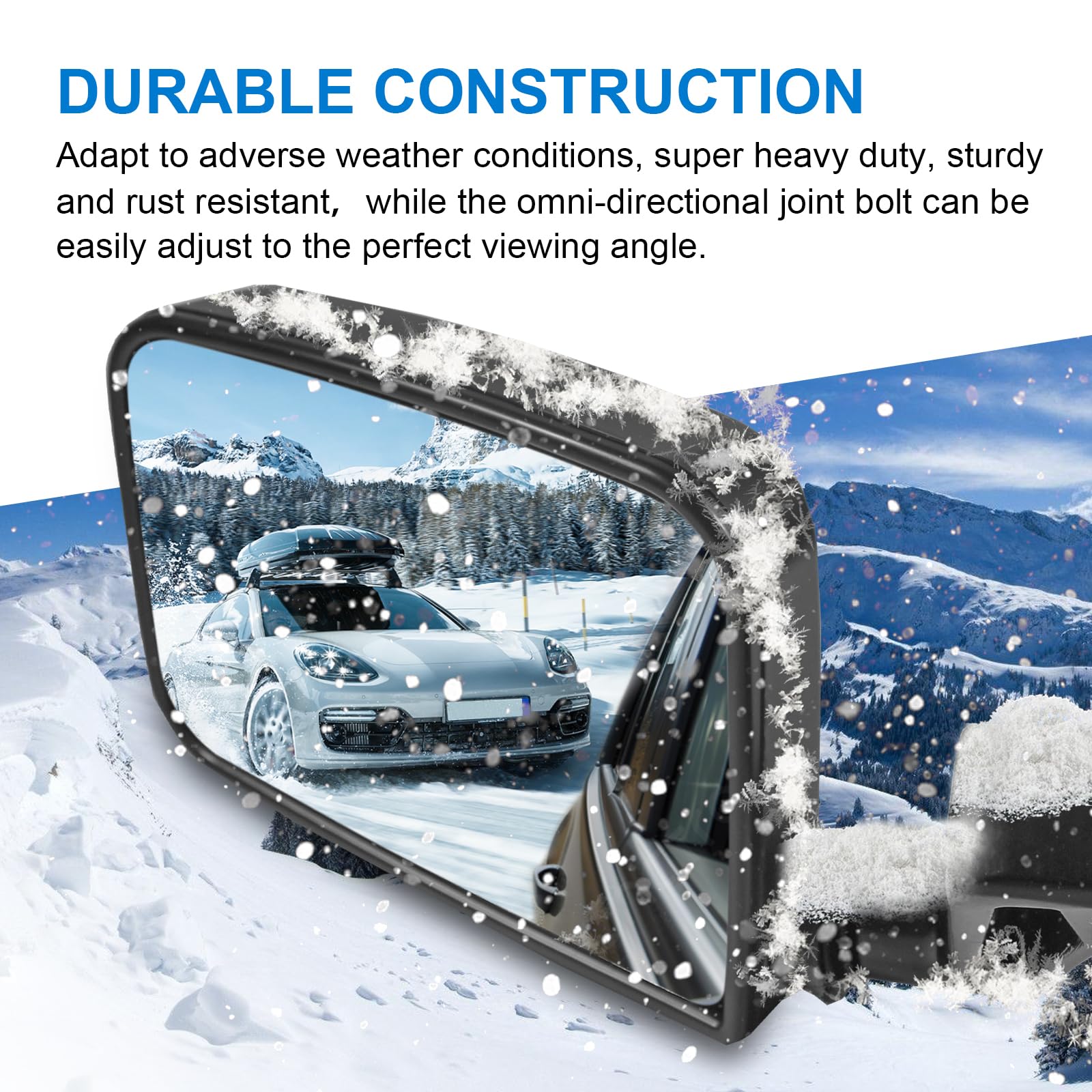 JDMSPEED Driver Side View Mirrors with Black Cover Compatible with 1987-2002 Jeep Wrangler Manual Folding No Heated Replace# CH1