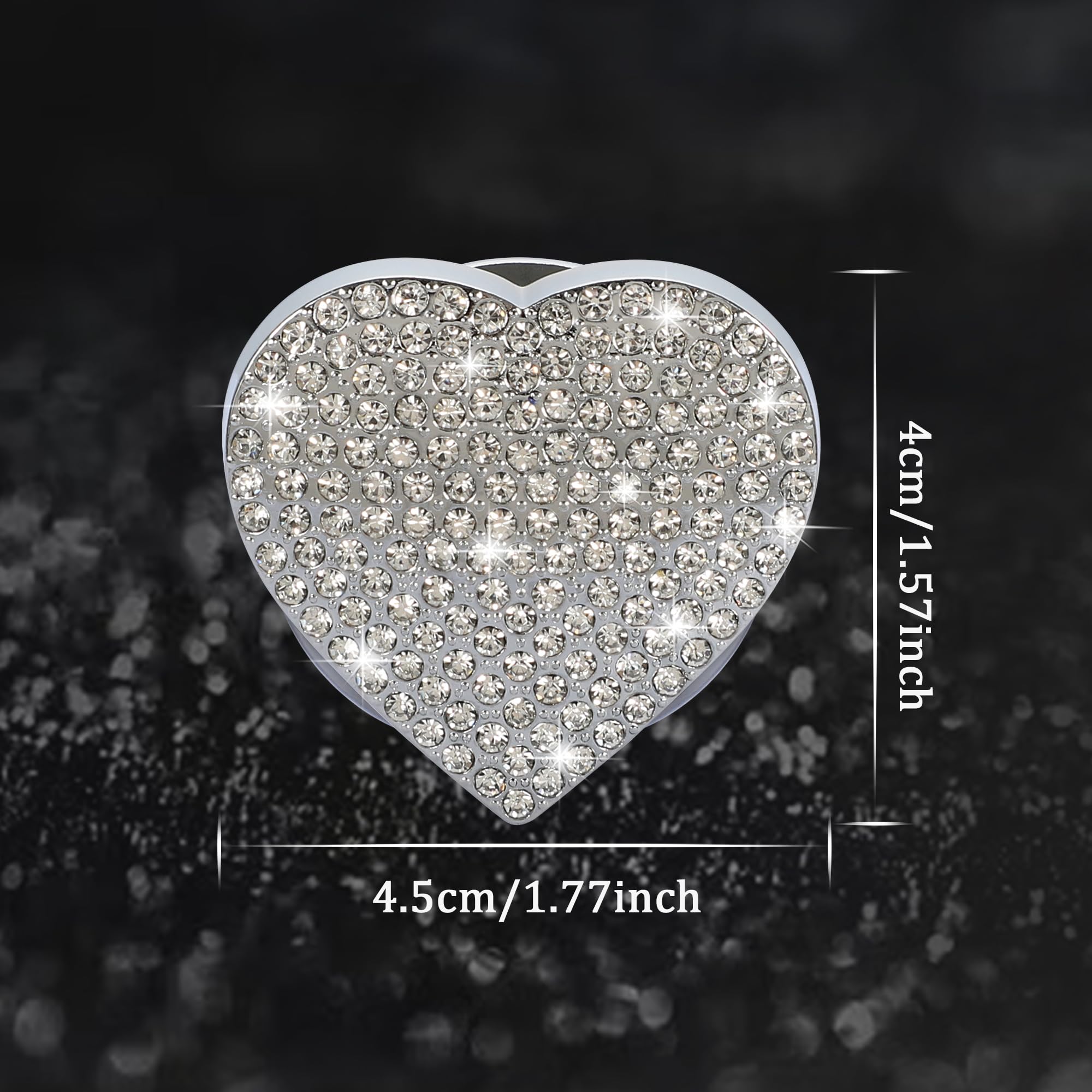Tomall Bling Car Engine Start Button Cover Diamond Interior Crystal Push Start Button Ring Sticker Sparkly Accessories Heart Bli