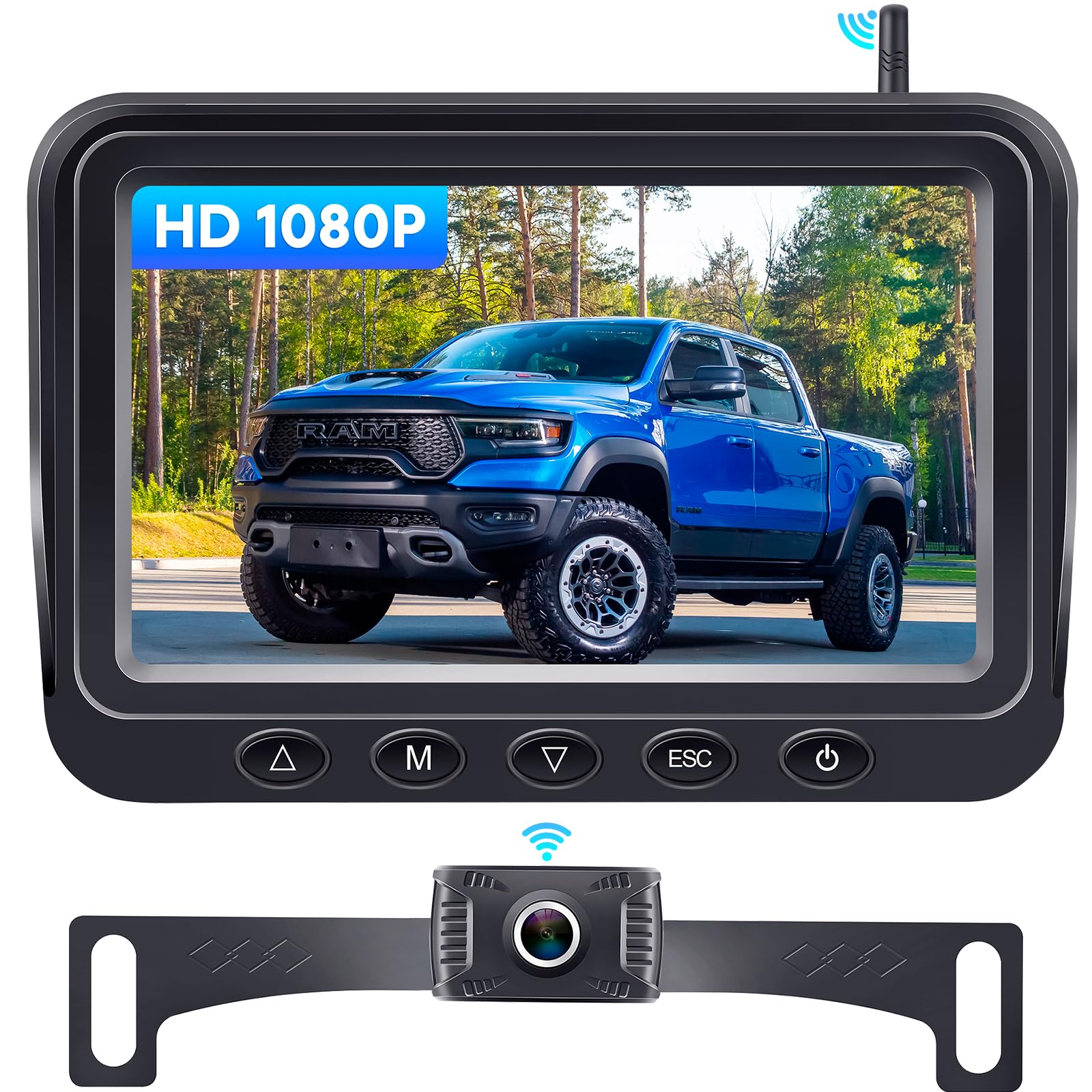 5-Inch Wireless Backup Camera For Trucks: Strong Signal Hd 1080P Rear View Camera Easy To Install - R11