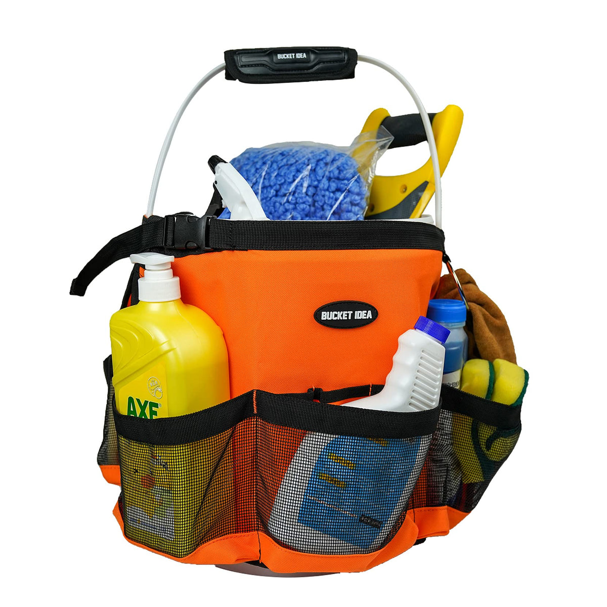 Melotough Bucket Washing Tool Organizer For A 5 Gallon Bucket Tool Organizer For Garden Tools Fit 3.5 To 5 Gallon Bucket (Orange