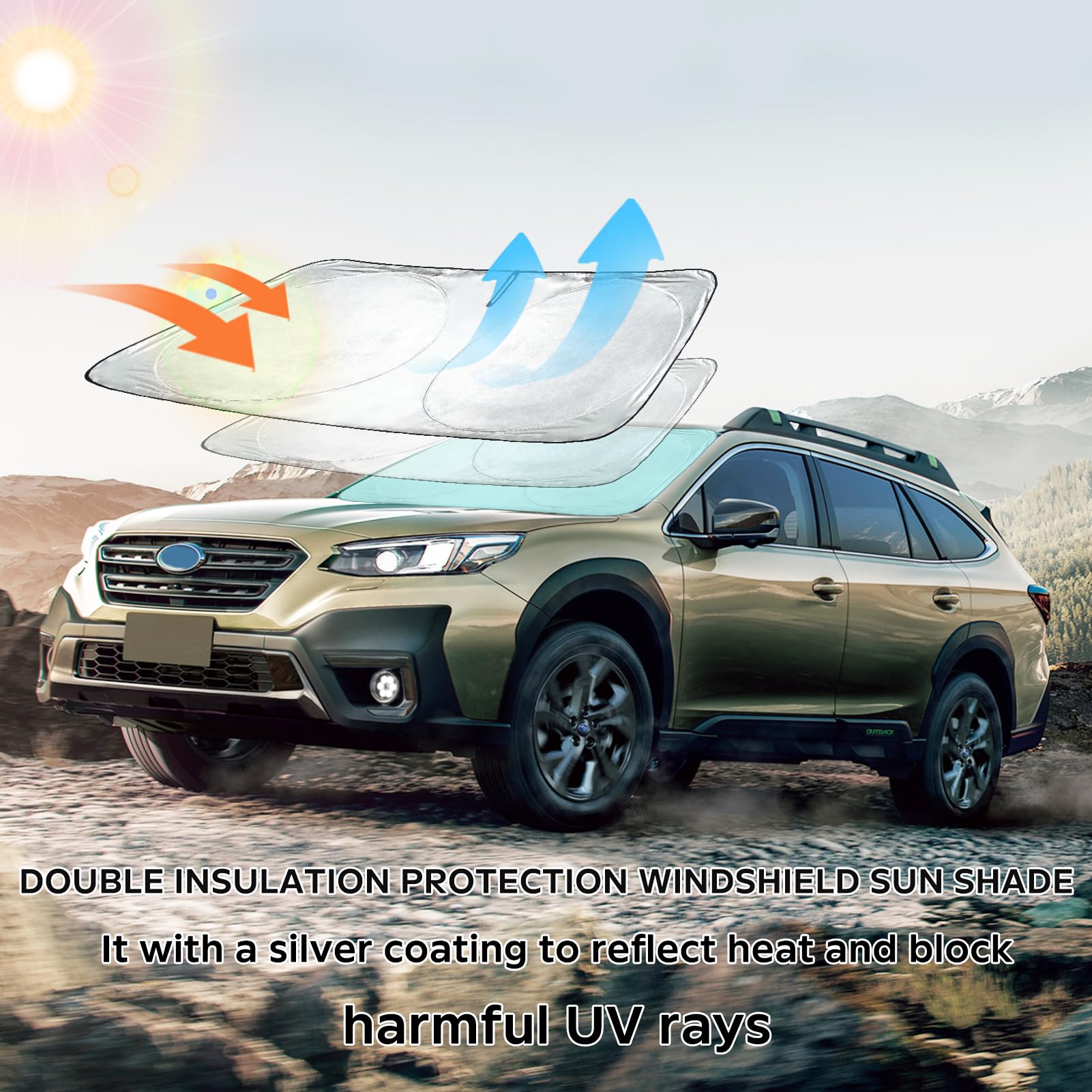 Insauto For Outback 2024 Window Sunshade Windshield Sun Shade For 2020-2023 Subaru Outback Windshield Cover Custom Fit Sun Visor