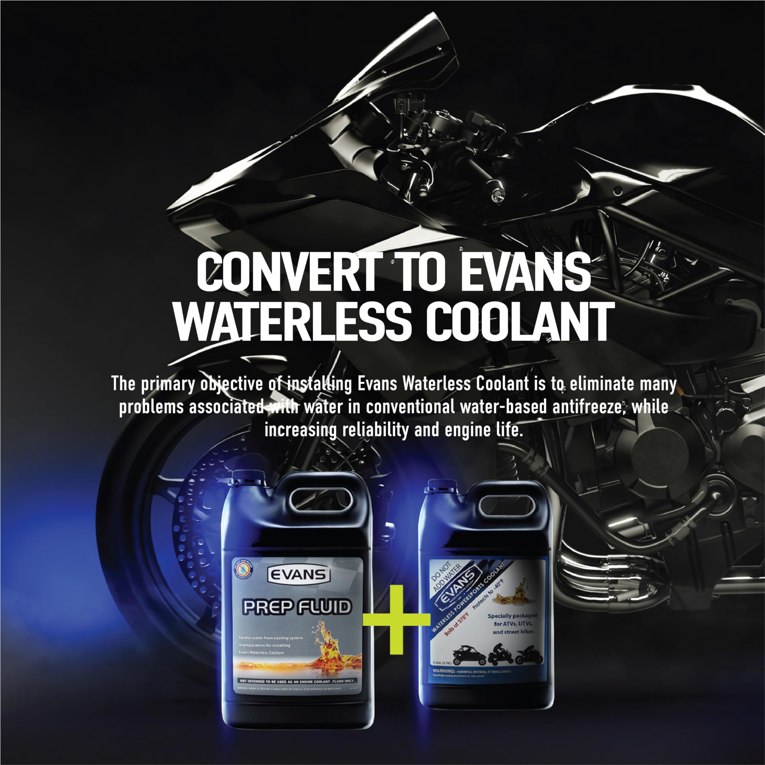 Evans Coolant Ec72064-8Pk Powersports Waterless Coolant, 64 Fl. Oz., 8 Pack