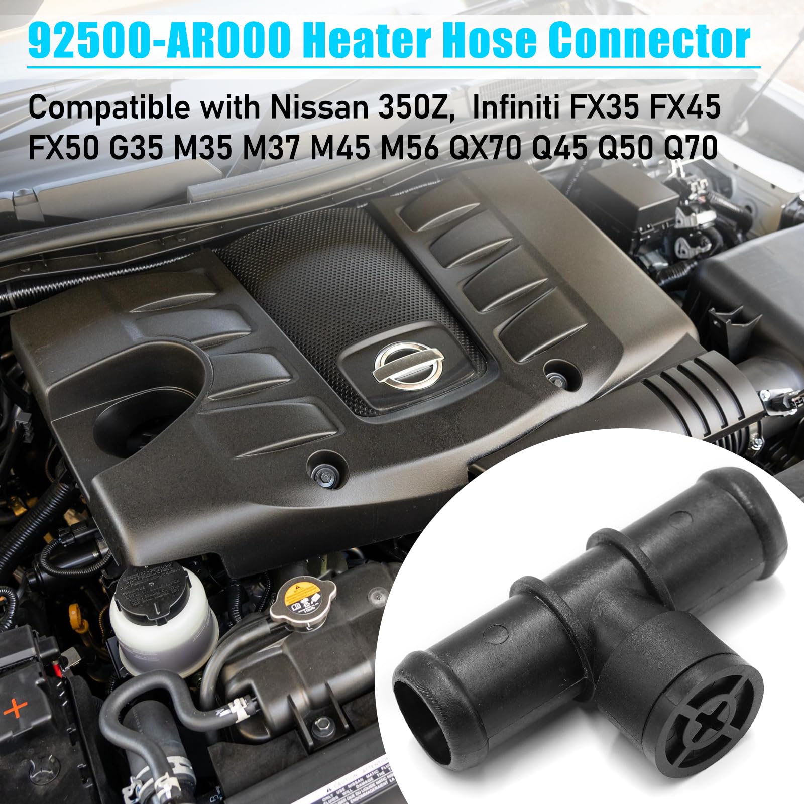 Jaronx 92500-AR000 Brass Heater Hose Connector for Infiniti & Nissan Models - Coolant Bleeder Relief Valve