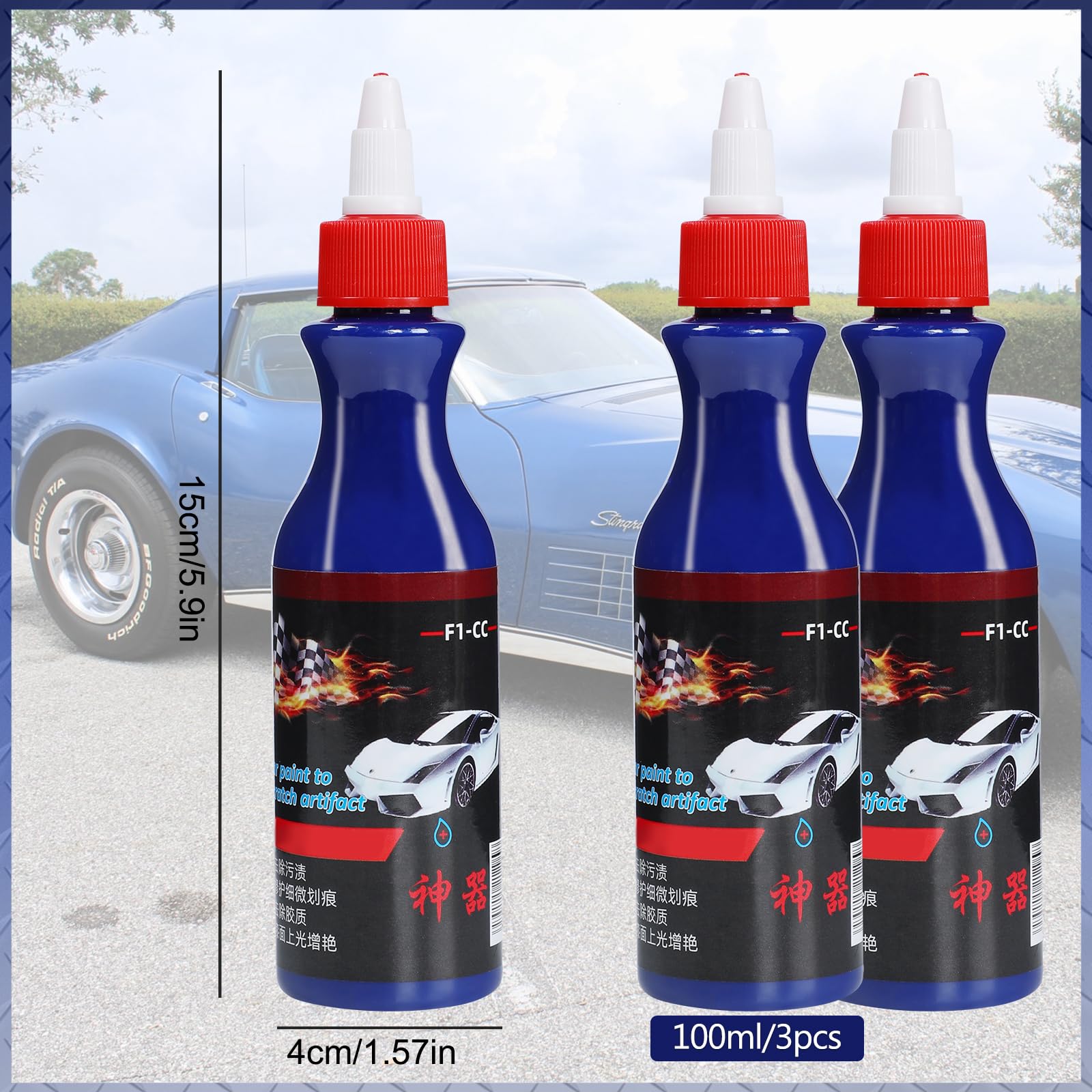 3 Pcs Warmwind Ultimate Paint Restorer, Car Paint To Scratch Artifact, Ultimate Carscratch Remover, F1-Cc Scratch Repair Wax For