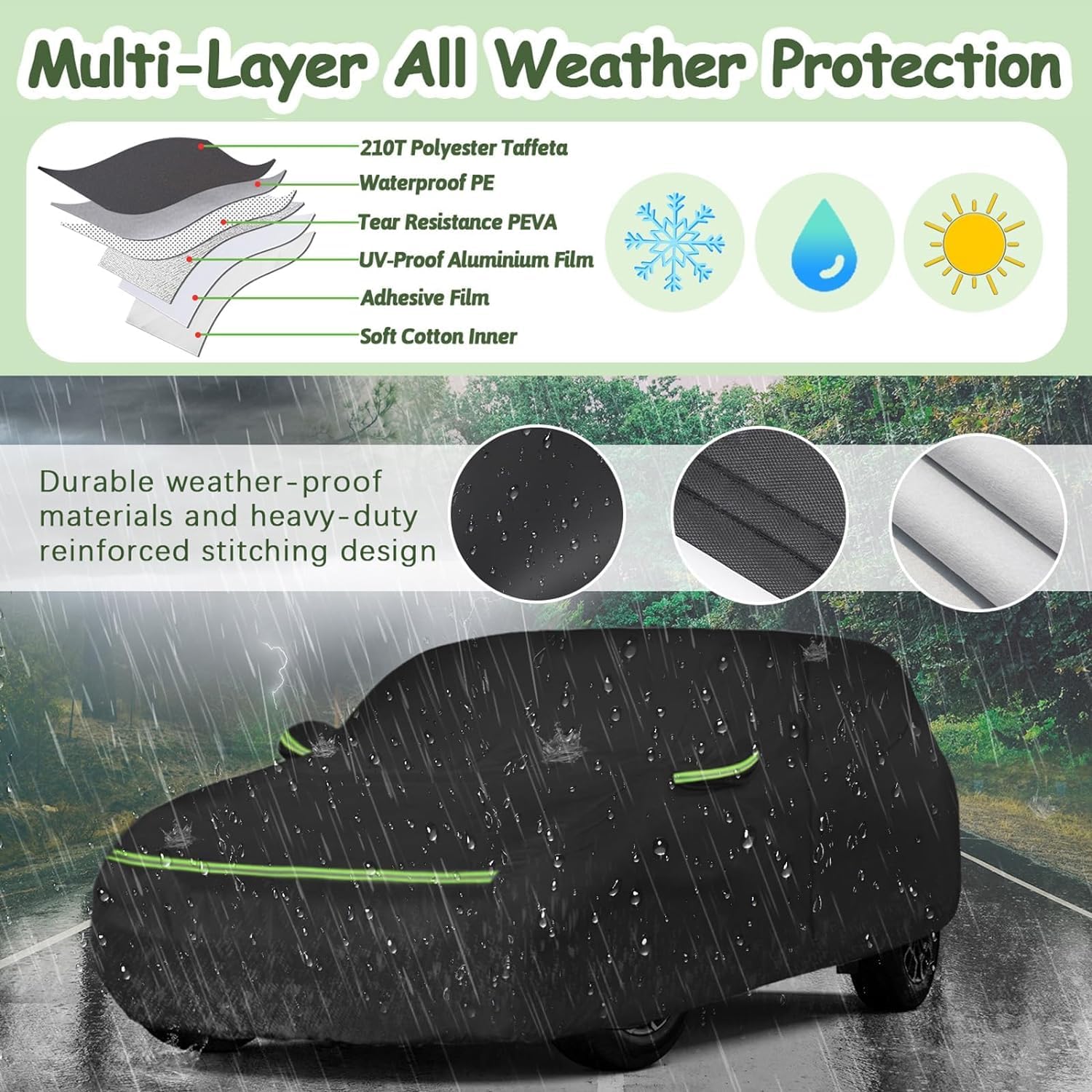 Beterny Car Covers For 1998-2025 Volkswagen New Beetle 2 Door, Waterproof All Weather Beetle Full Car Cover 210T Custom-Fit Outd