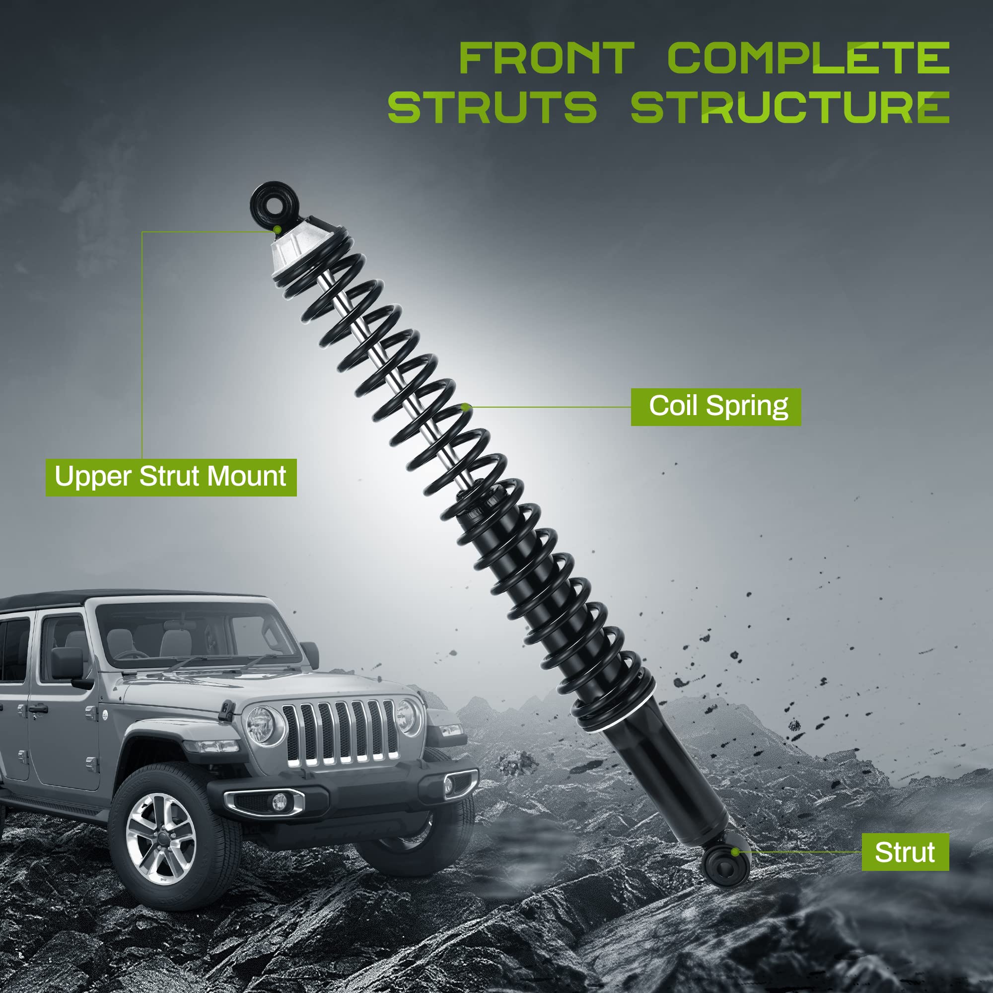 Autosaver88 Rear Load Shocks And Strut Compatible With 2004-2008 Ford F-150 F150