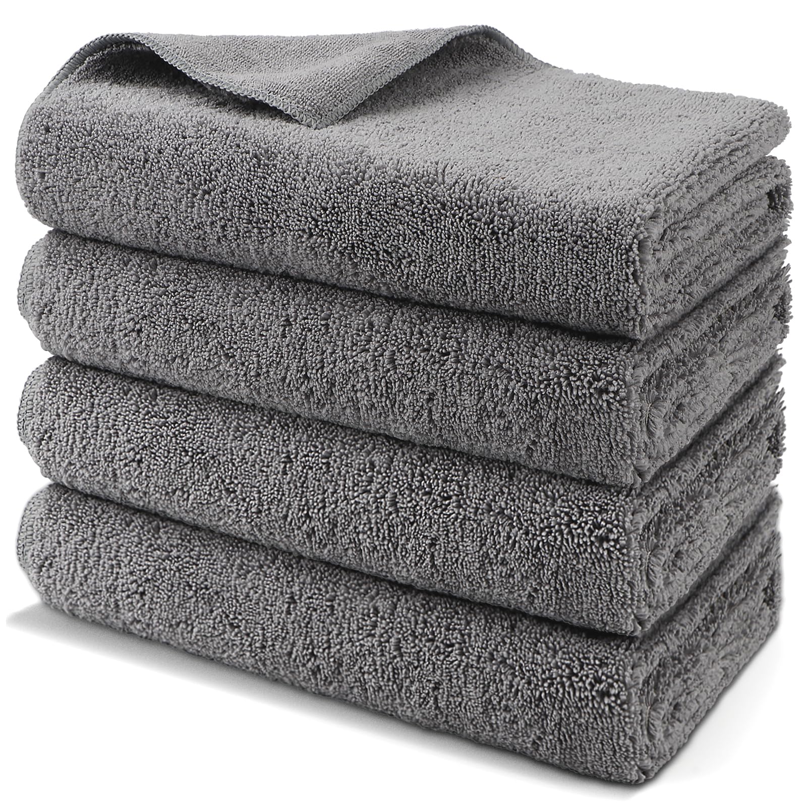 Homexcel Professional Large Microfiber Car Drying Towels 4 Pack, Lint Free, Scratch Free, Highly Absorbent Drying Towel For Cars