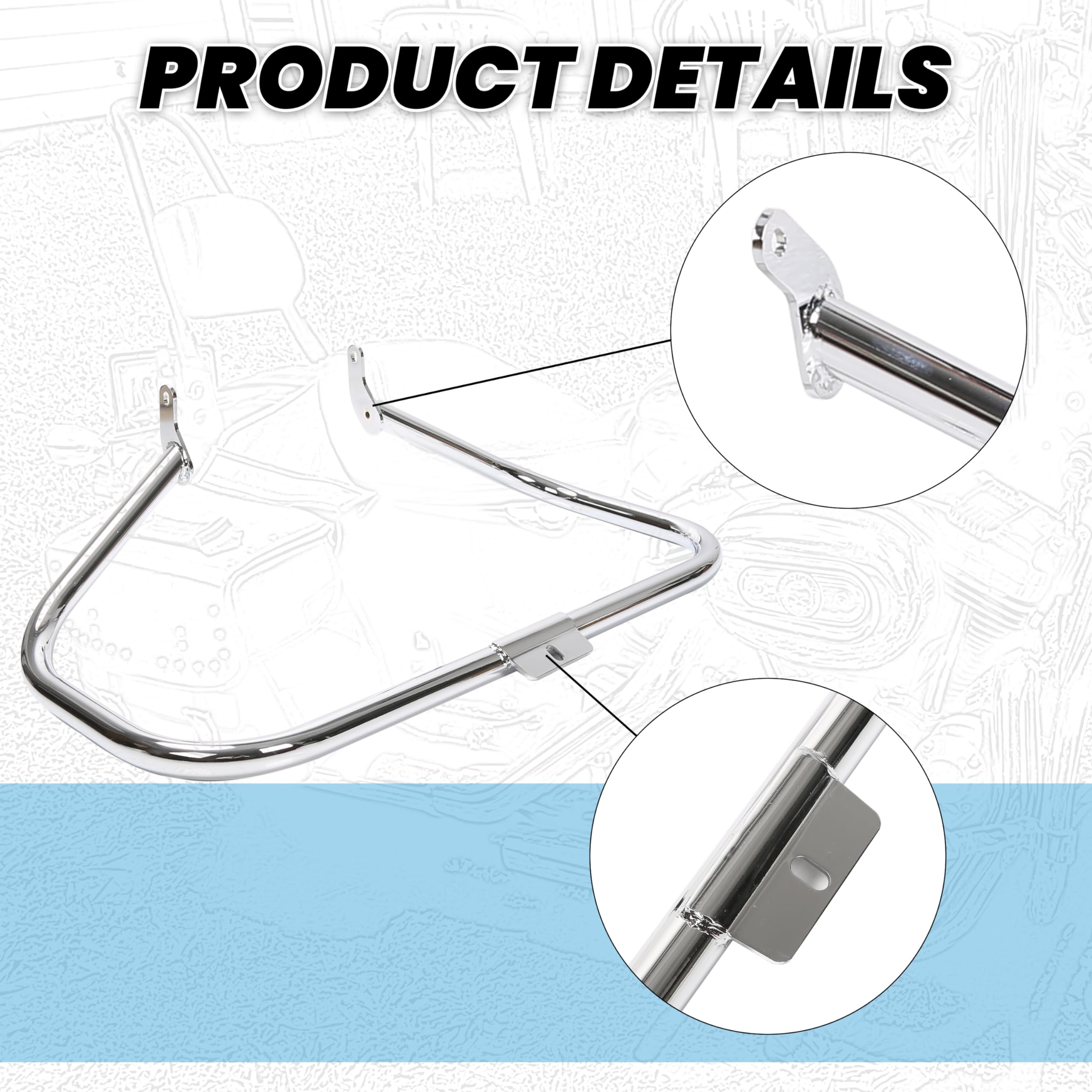 ECOTRIC Chrome Engine Guard Highway Crash Bar Compatible with 2000-2017 Harley Heritage Softail Fat Boy Springer FLST Replacemen