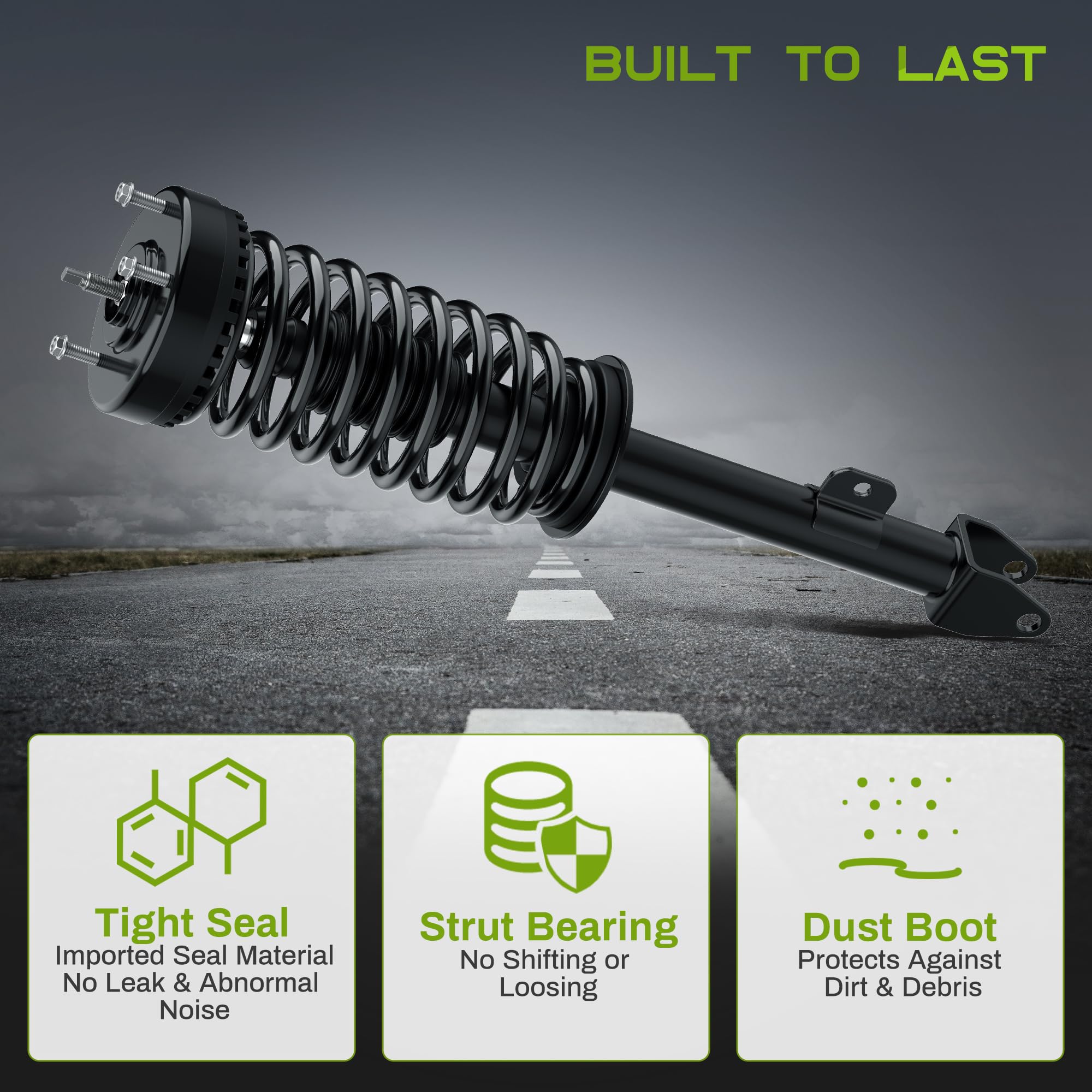 Autosaver88 Pair Front Complete Quick Struts Rear Shock Coil Spring Assembly Compatible With 2005 2006 2007 2008 2009 2010 Chrys