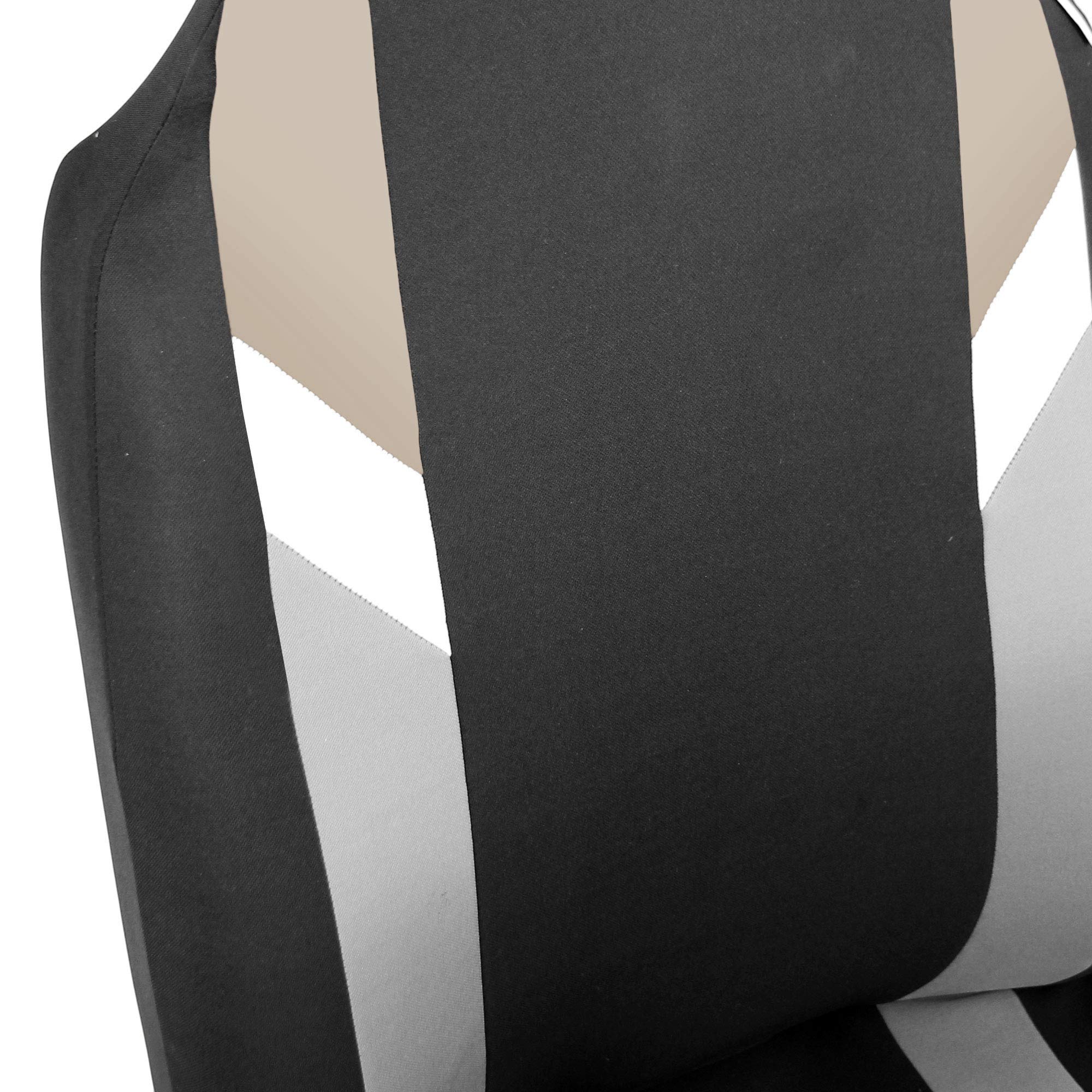 FH Group Premium Modernistic Seat Covers Pair Set, Airbag Compatible-Universal Fit for Cars Trucks and SUVs (Beige)