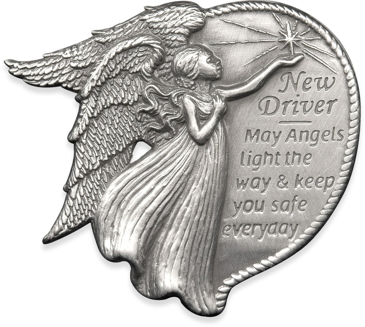 Angelstar 15728 Metal Visor Clip, 2-1/2-Inch, New Driver, Gray