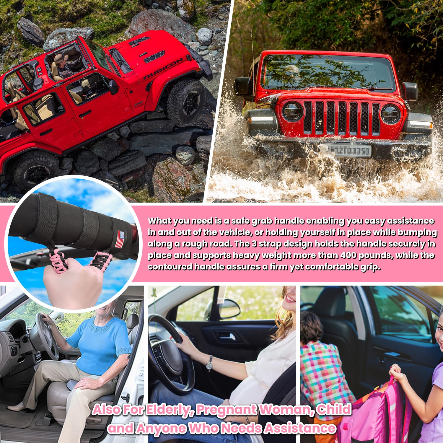 Roll Bar Grab Handles Grip Handle For Jeep Wrangler Jk Jku Jl Jlu Tj Yj Sport Sahara Freedom Rubicon Unlimited Gladiator Jt 1955