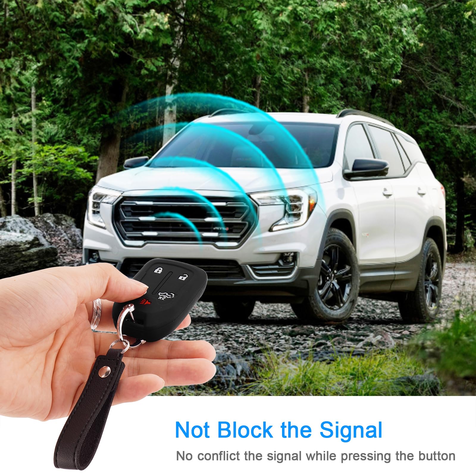 Koaudb Silicone Key Fob Cover Compatible With Chevy Gmc 5 Buttons 2023 2022-2019 Chevy Silverado Tahoe Suburban Gmc Sierra Acadi