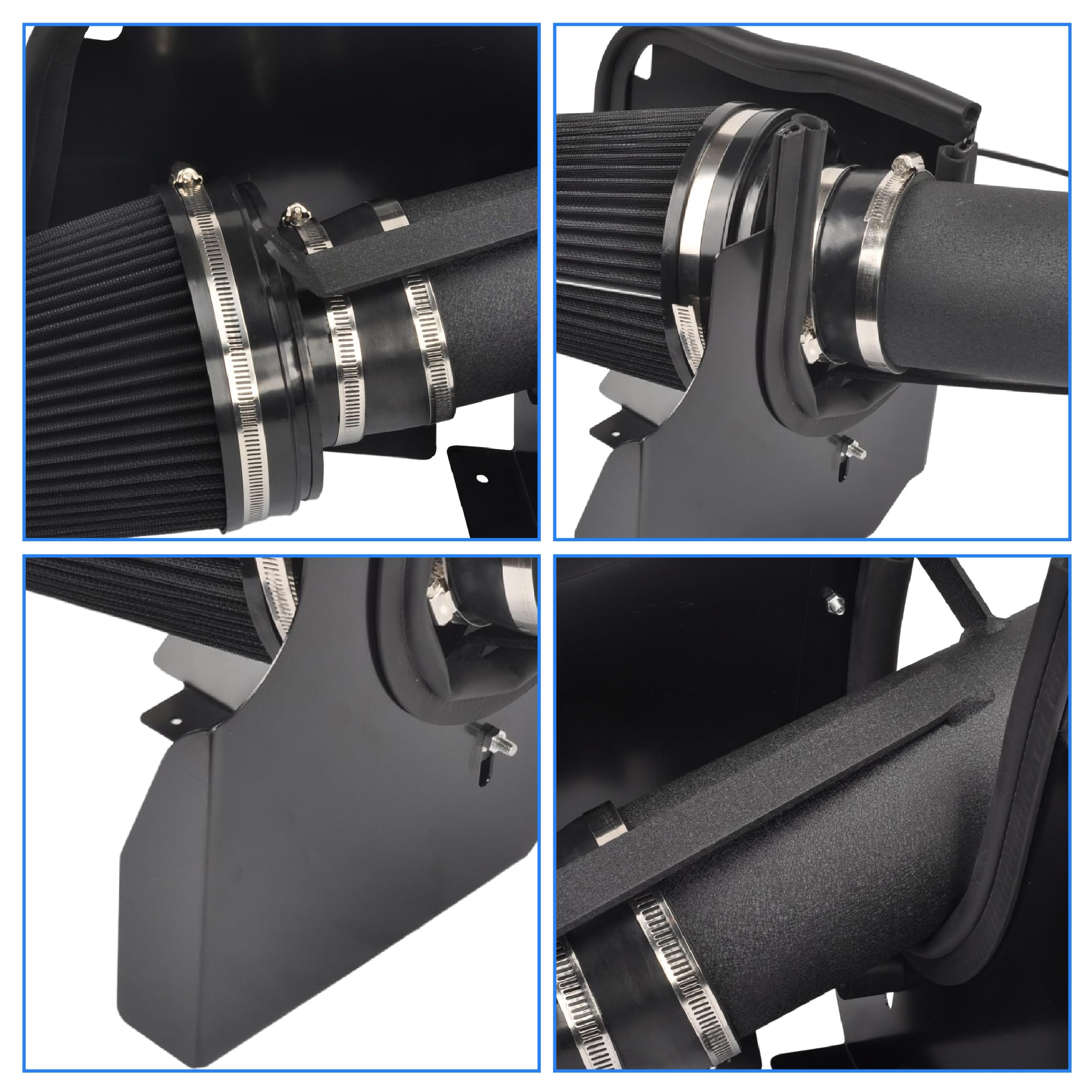 GESEXI 4'' Cold Air Intake System + Heat Shield Compatible with 1999-2006 GMC/Chevy V8 4.8L/5.3L/6.0L Silverado 1500/2500/3500 (