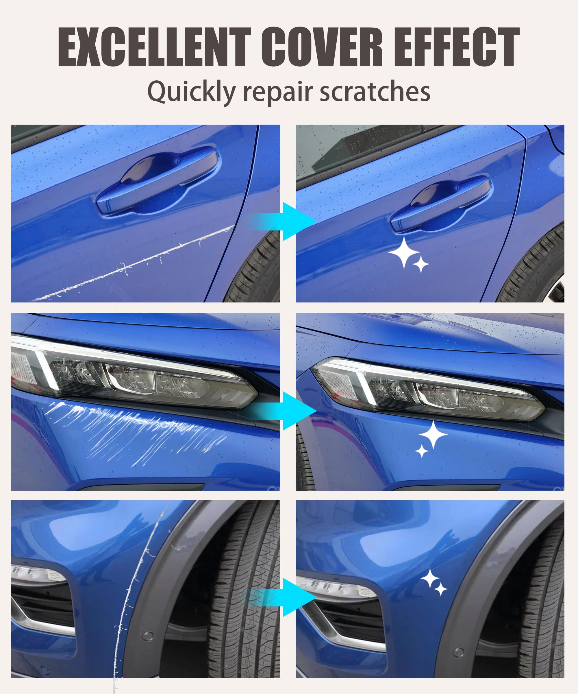 RACOONA Touch Up Paint Pen - Car Scratch Remover, Deep Scratch Repair for All Types of Cars (Blue)