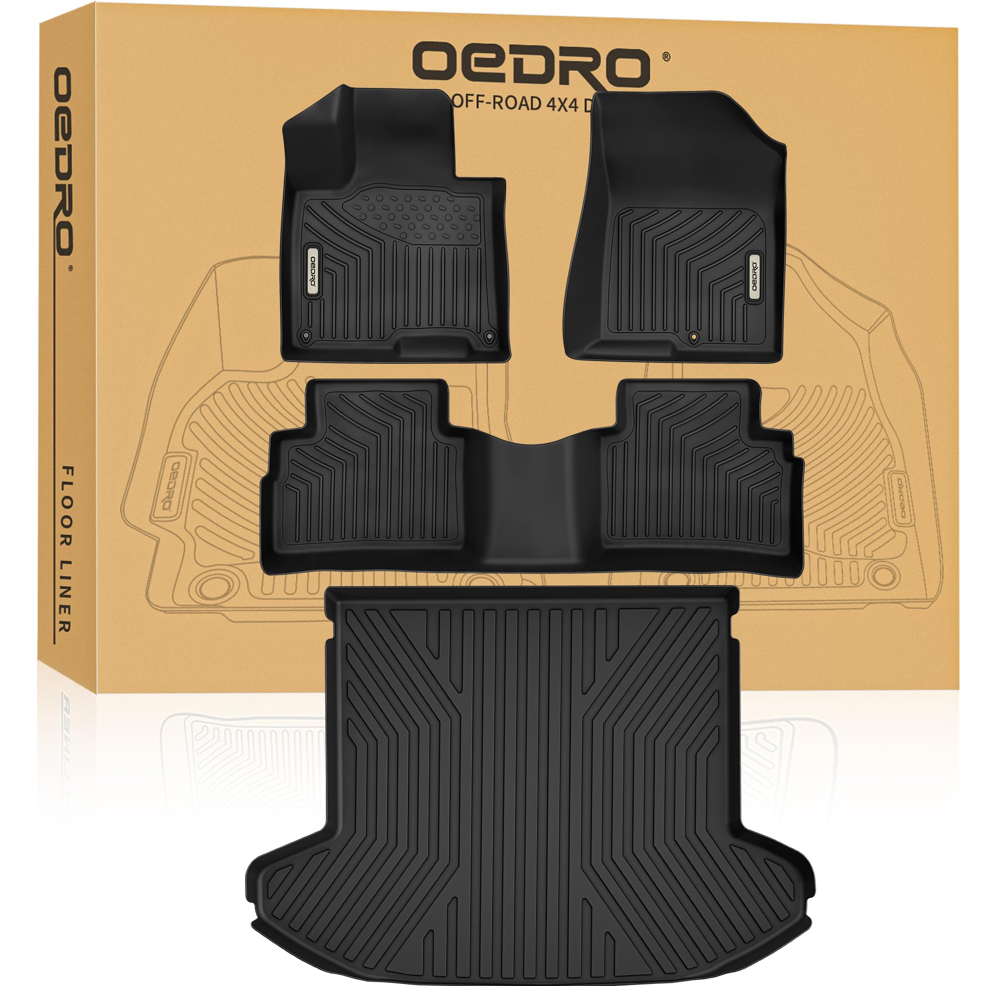 Oedro Floor Mats For 2023 2024 2025 Kia Sportage (Not For Hybrid), Tpe All Weather Custom Fit For Kia Sportage Floor Liners Carg