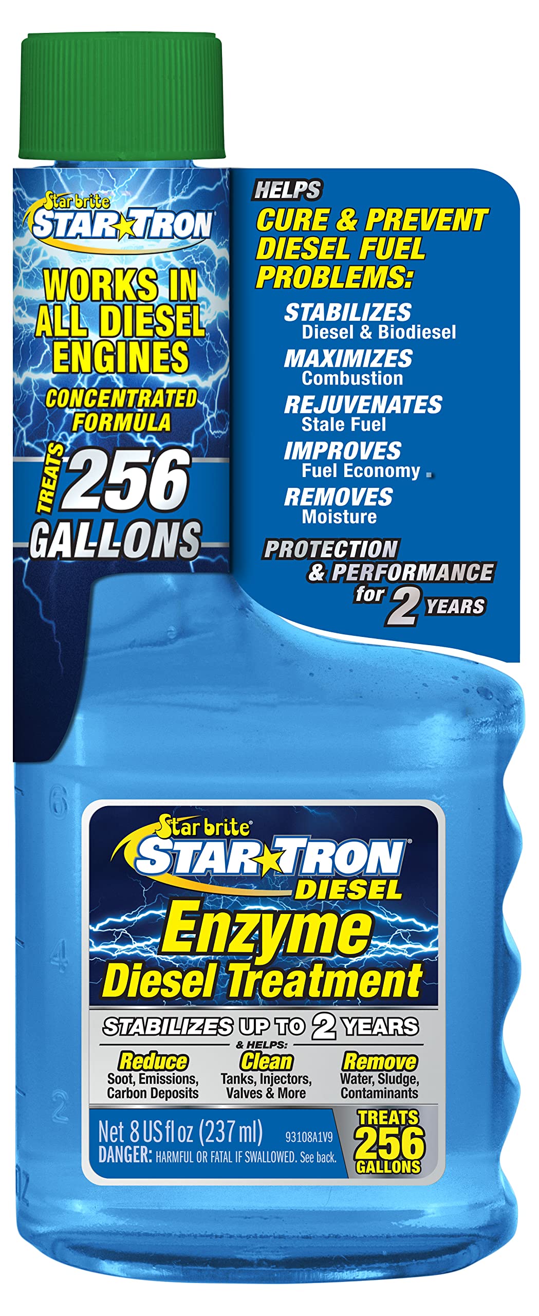 Star Brite Star Tron Enzyme Fuel Treatment - Super Concentrated Diesel Formula - 1 Oz. Treats 32 Gallons - 8 Oz (093108Ss)