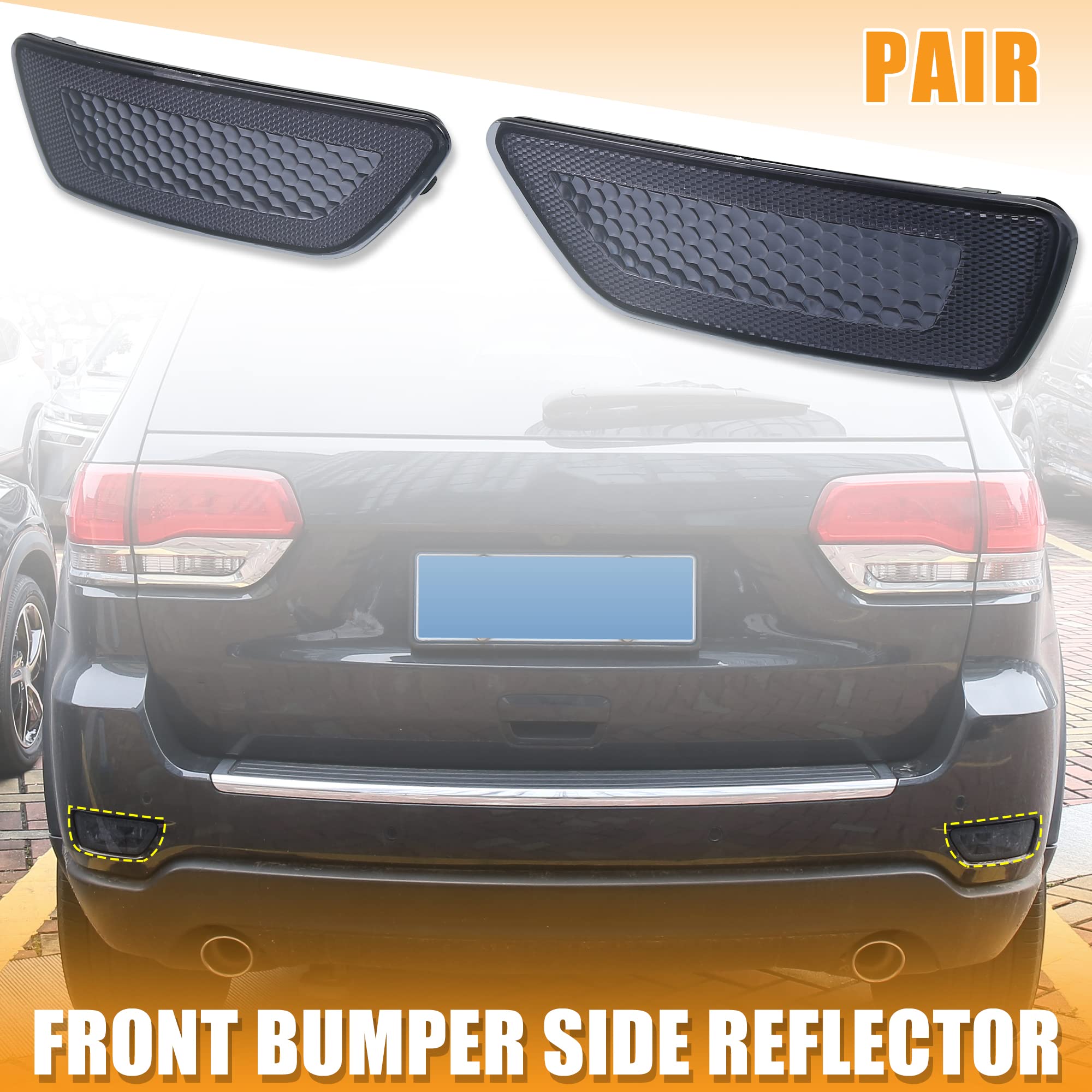 X Autohaux Pair Front Bumper Reflector Side Marker 57010720A 57010721Ac For Jeep Grand Cherokee 2011-2020 Compass 2011-2016 For