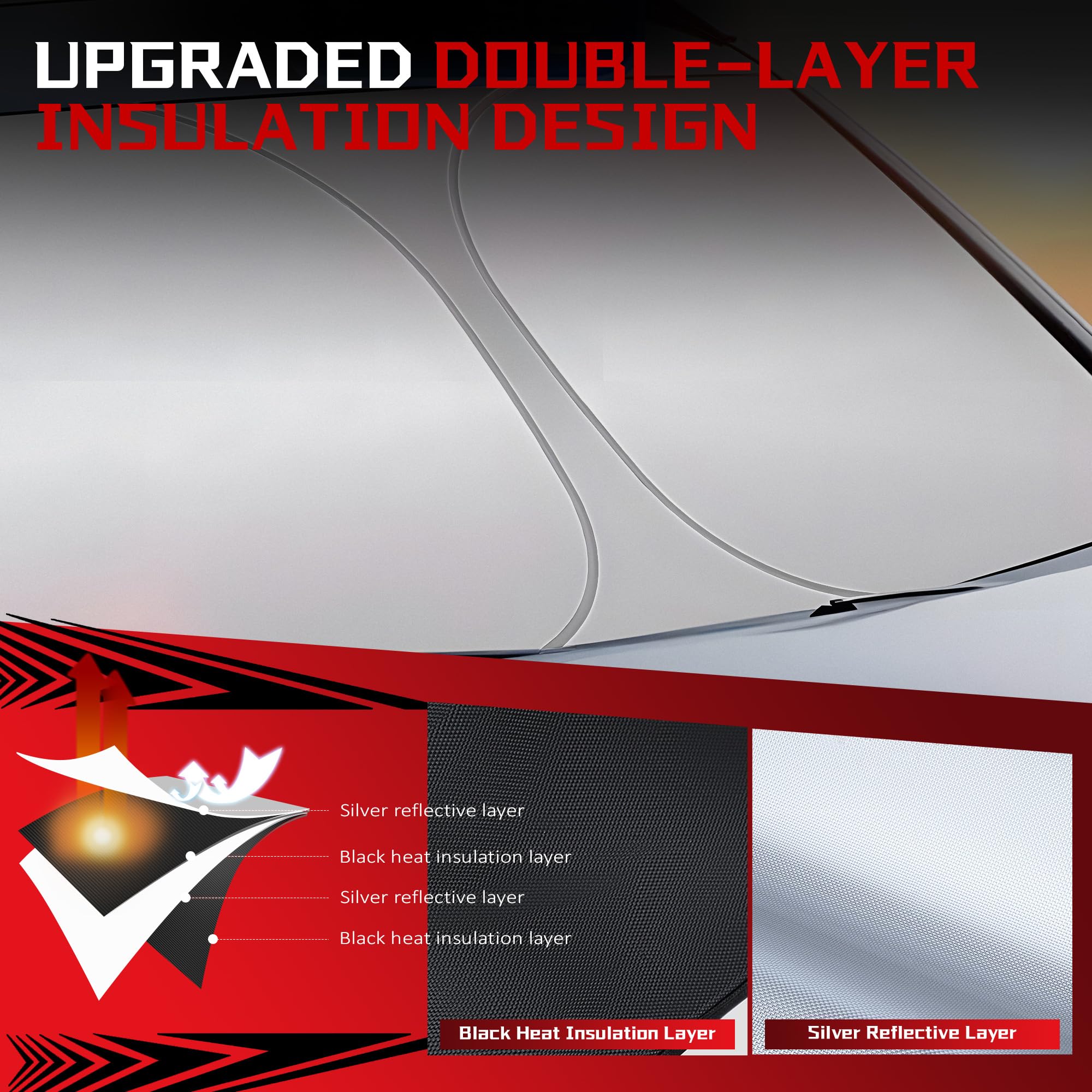 Fonowka Windshield Sun Shade For 2020-2025 Toyota Corolla Hybrid Sedan(Not For Corolla Cross) Foldable Sun Sunshade For Car Fron