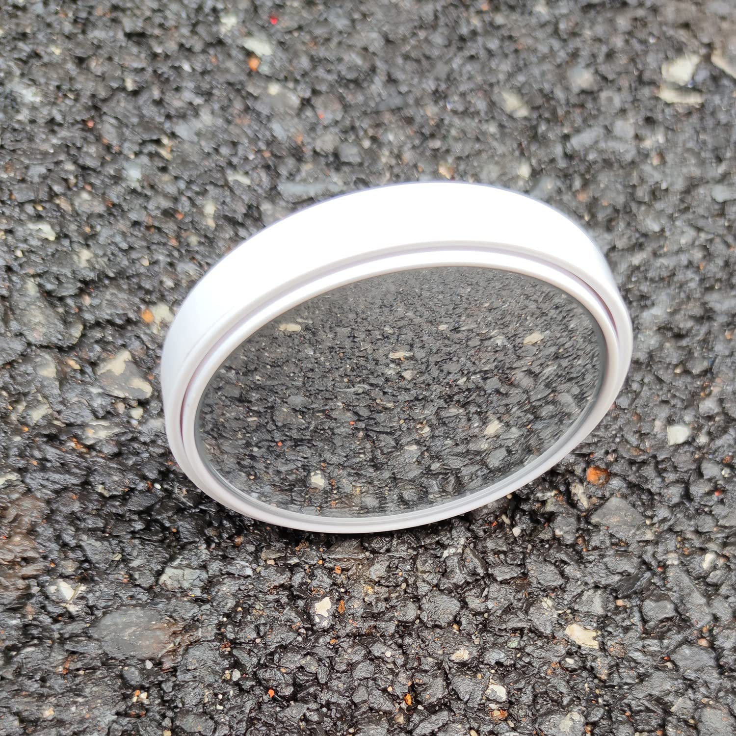 Esreake 2Pcs Extra Large Blind Spot Mirror,Bigger Round Hd Glass Convex Rear View Mirror,Strong Adhesive Big Mirror For Car, Van, Suv And Trucks (3'(75Mm), White Frame)