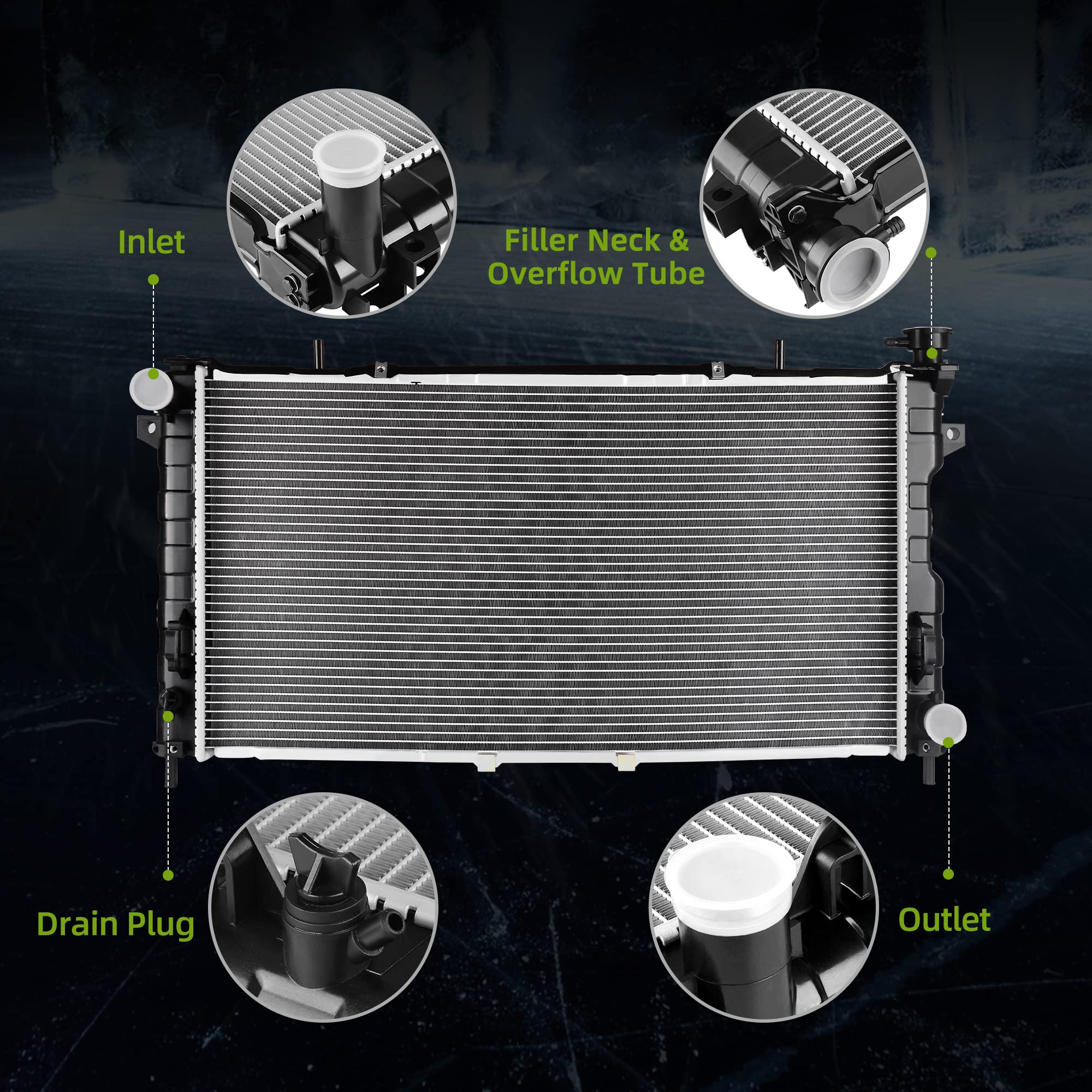 Autosaver88 Radiator Compatible With 2001-2004 Chrysler Town Country Plymouth Voyager Compatible With 2001-2004 Dodge Caravan Gr