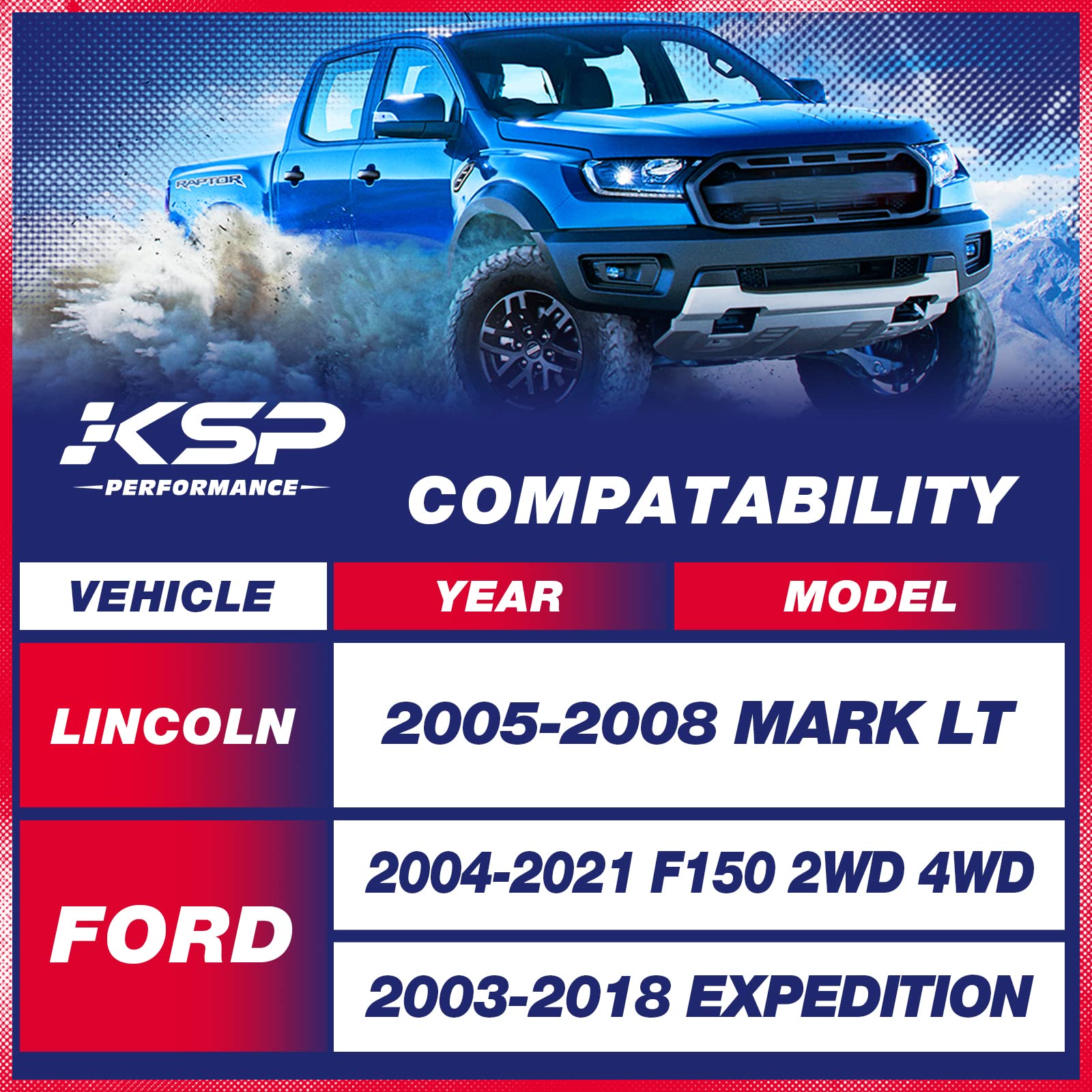 KSP 2.5'' Leveling Lift Kit, Front Lift Kit for 2004-2022 Ford F150, 03-18 Expedition, 05-08 Lincoln Mark LT,Strut Spacers Raise