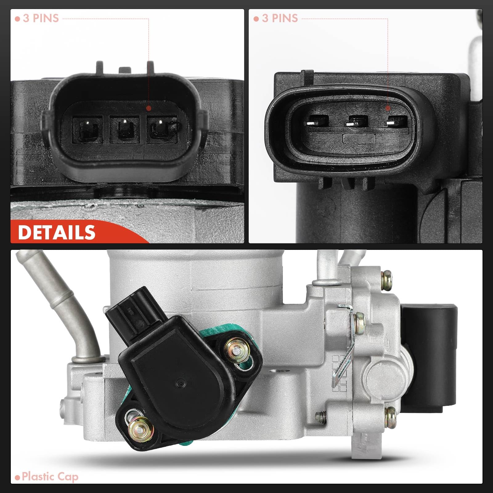 A-Premium Electronic Throttle Body Compatible with Honda Accord 2003 2004 2005, Element 2003-2006, 2.4L, Replace# 16400RAAA62, 16400RAAA61, 16400RAAA63