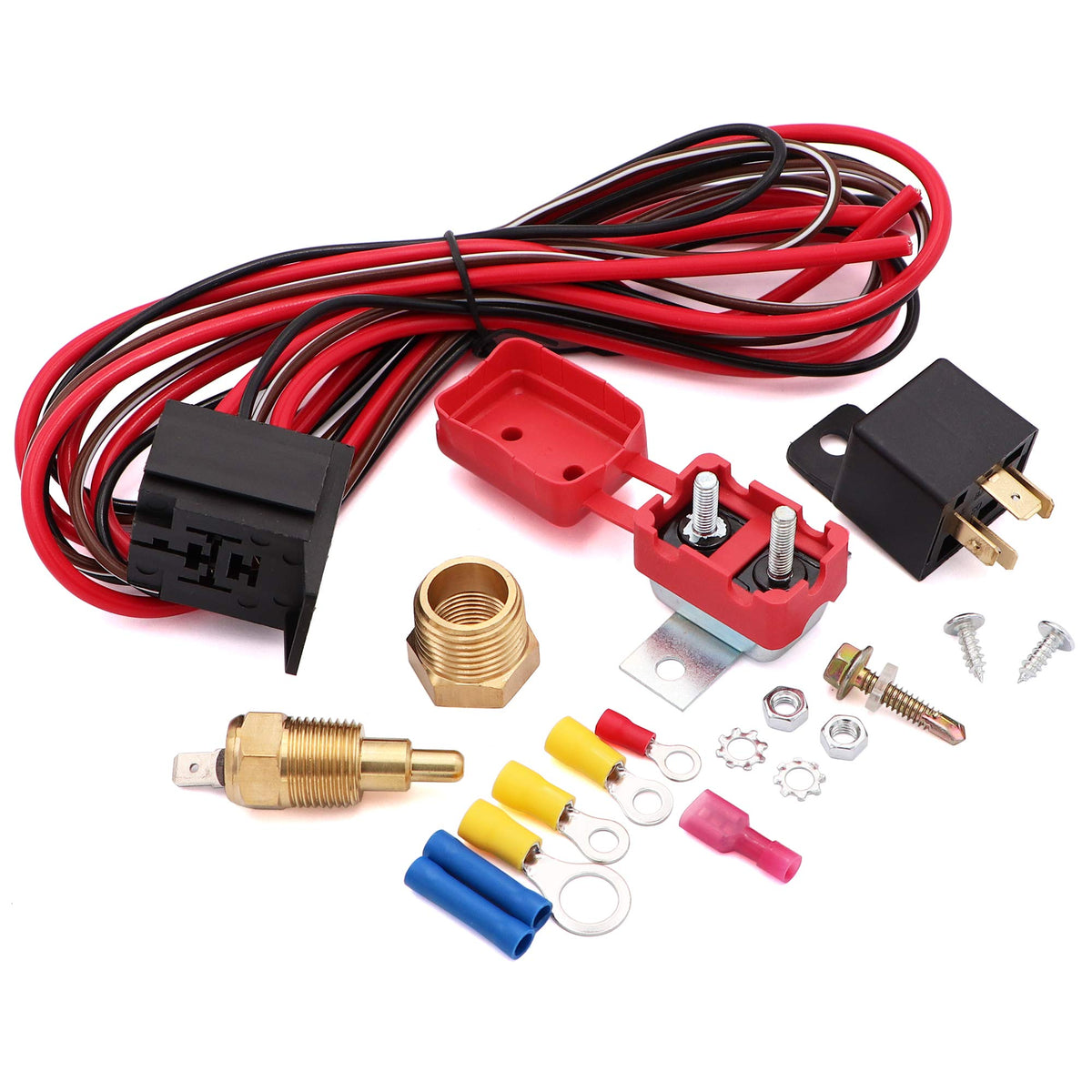 Taigoehua Electric Fan Wiring Install Kit Complete Thermostat 50 Amp Relay 185° Sbc Bbc
