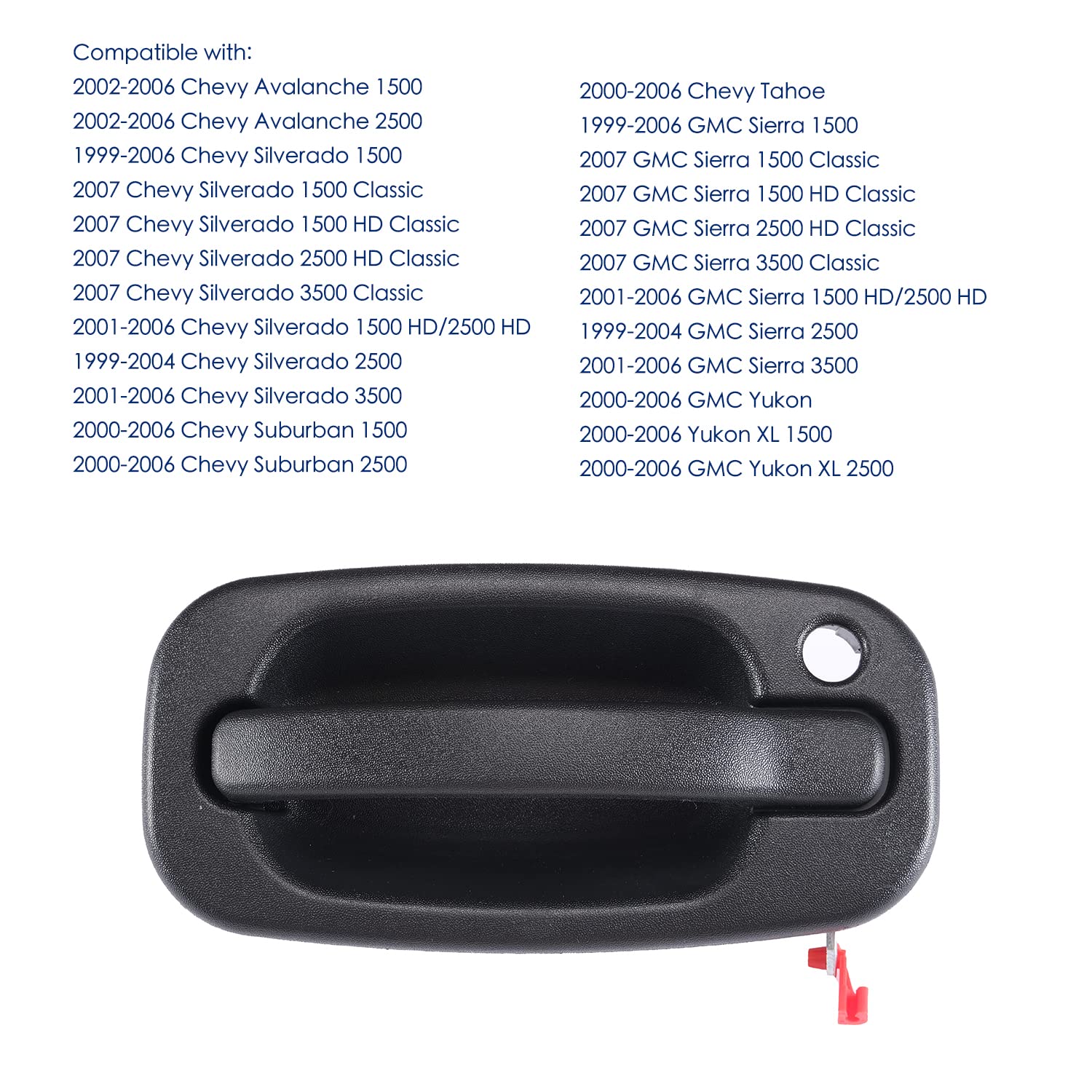 Front Left Drive & Right Passenger Door Handle With Key Hole For 1999-2007 Chevy Silverado Suburban Tahoe Avalanche Gmc Sierra Y