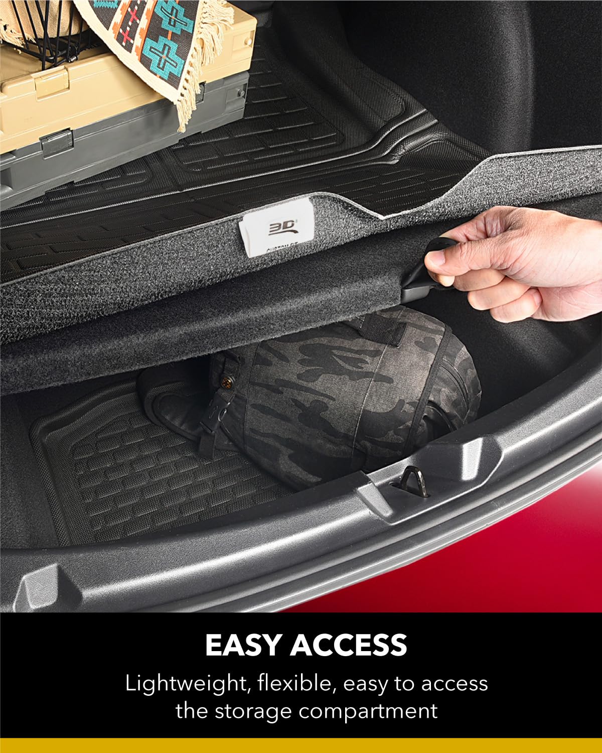 3D Maxpider Custom Fit Kagu Cargo Liner (Black) Compatible With Tesla Model Y 5 Seat 2020-2024 - Cargo Liner.