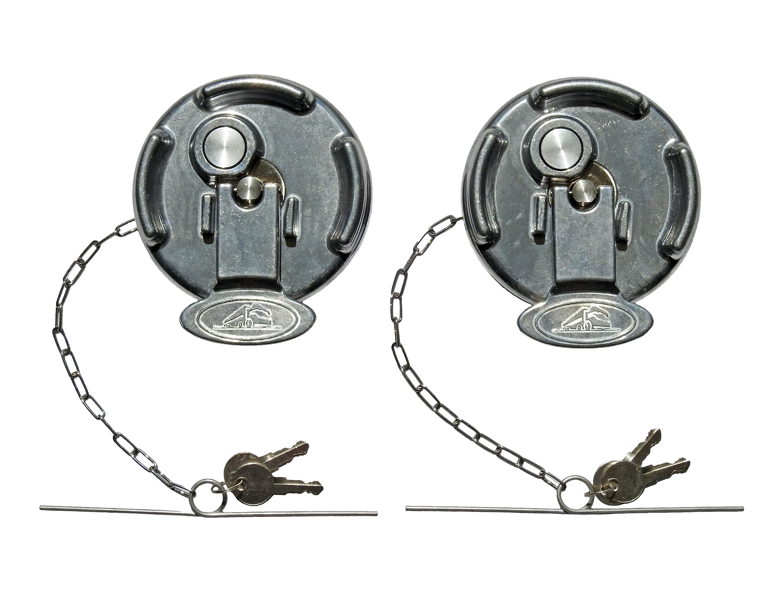 Road King Truck Parts Keyed Alike Pair Locking Lever Style Diesel Fuel Caps for Peterbilt