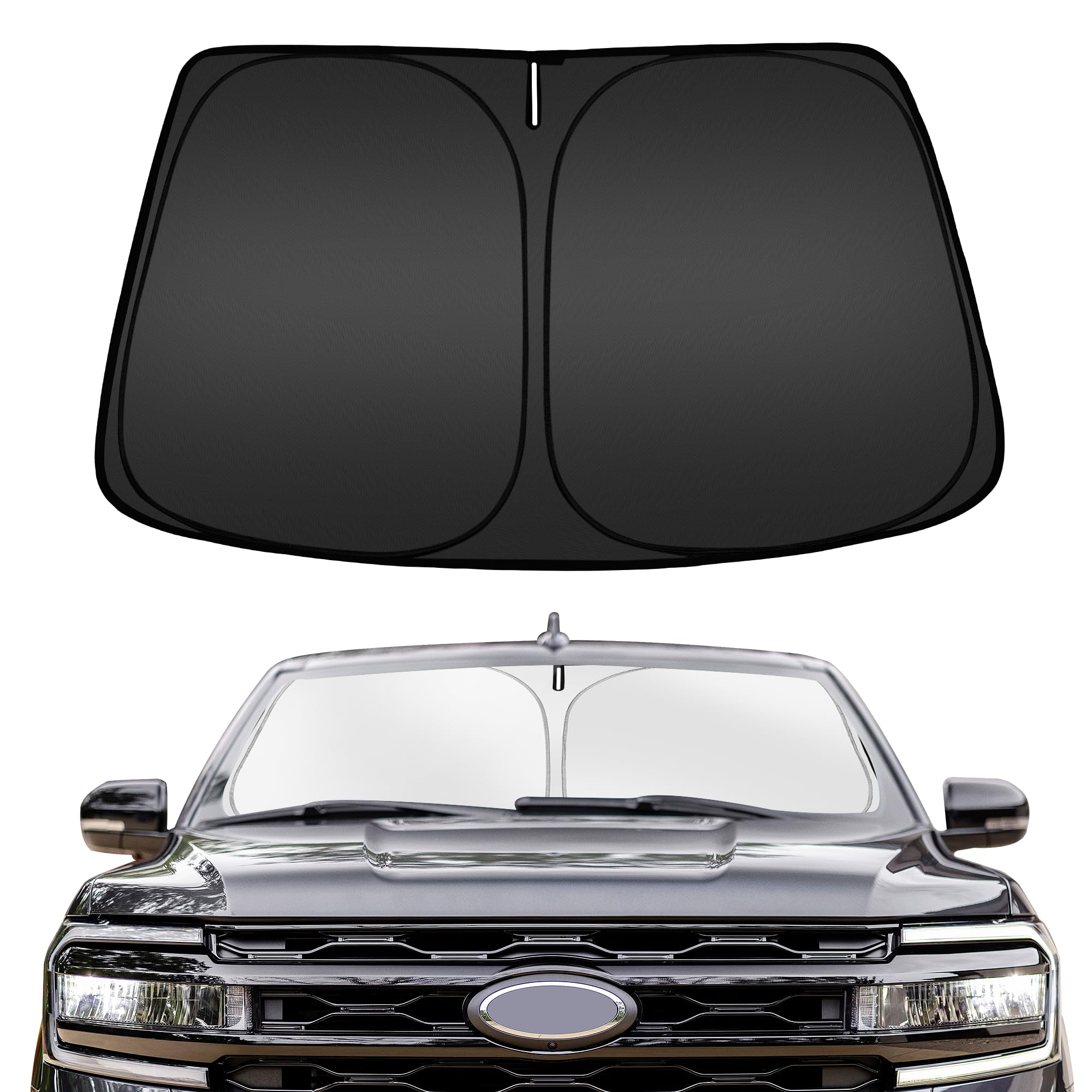 Arismotor Windshield Sun Shade For Ford Expedition 2018-2025, Custom Fit Foldable Front Window Sunshade Sun Visor Protector, Blo