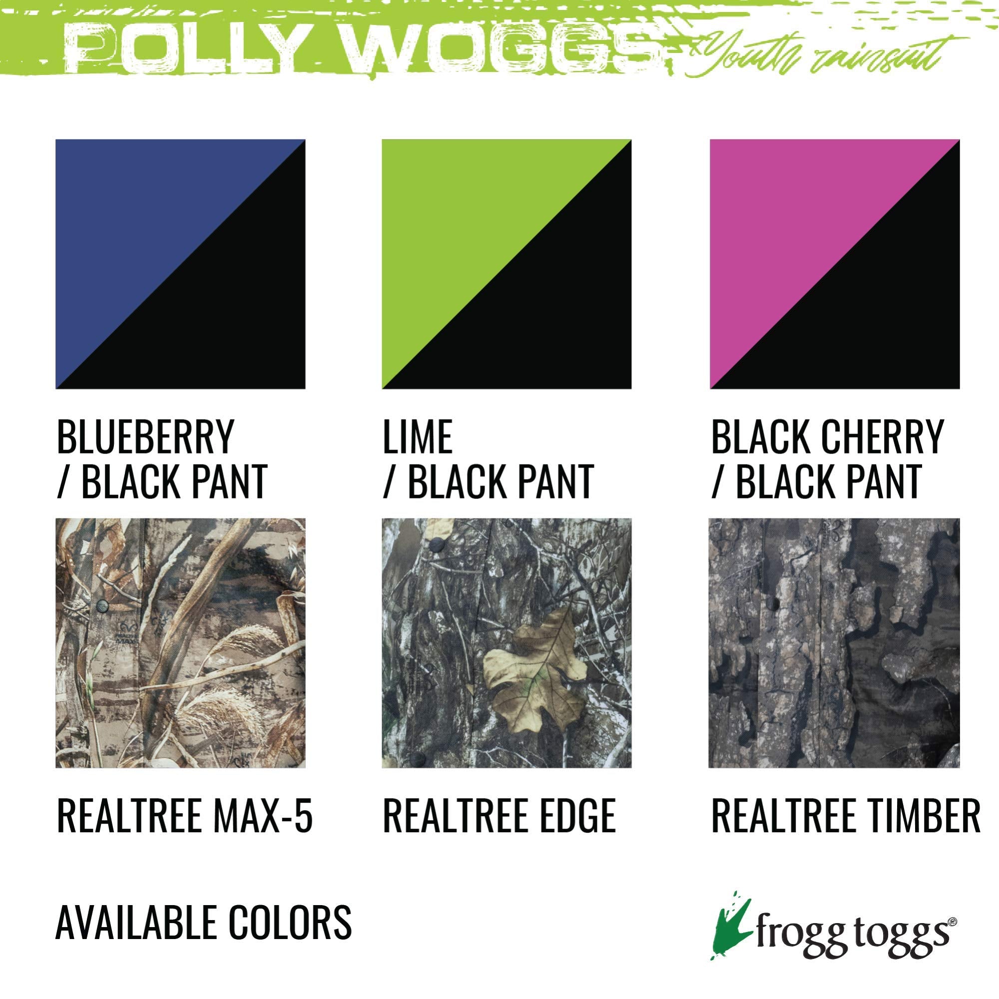 Frogg Toggs Youth Polly Woggs Waterproof Breathable Rain Suit