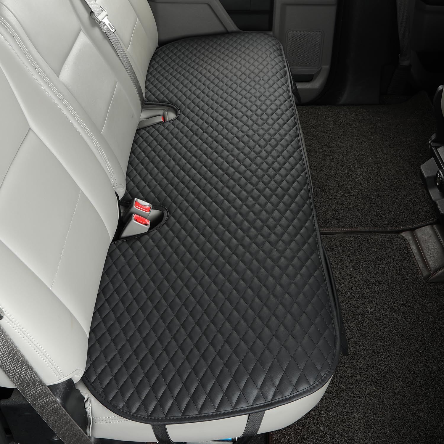 West Llama Pu Leather Car Seat Covers Protectors, Bottom Seat Covers For Cars Fit Ford F150,F250,F350(Black)