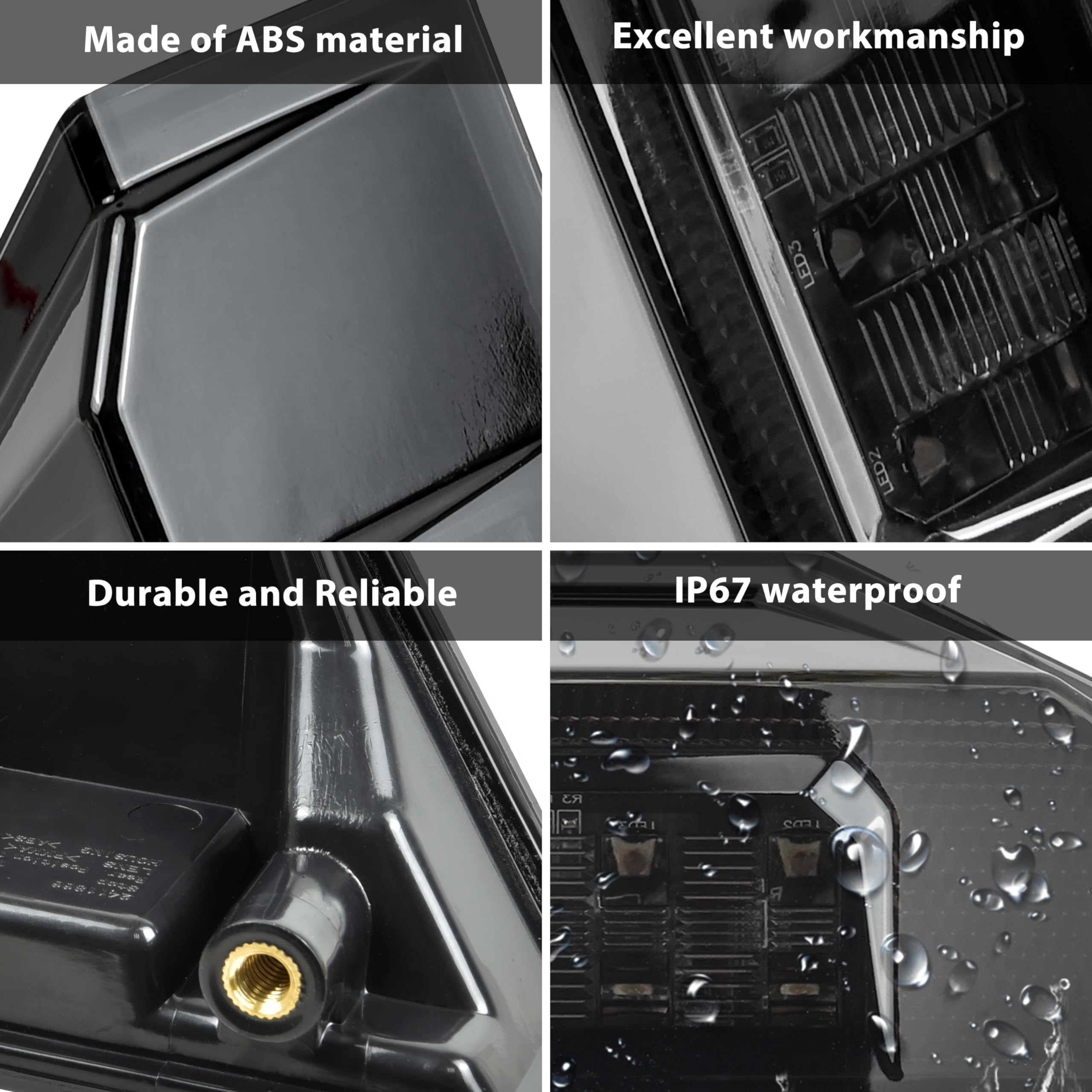 Sautvs Ranger Tail Lights, Smoked Black Led Taillights Rear Brake Stop Lights For Polaris Ranger 570 Full Size Xp 900 Ranger 570 900 1000 General 1000 2015-2020 Accessories(2Pcs, Replace #2412774)