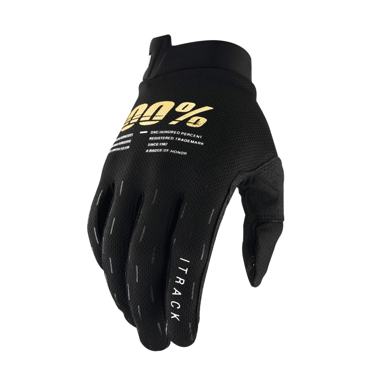 100% Itrack Ultralight Motocross Gloves - Lightweight Mx Dirt Bike & Powersport Racing Protective Gear(L - Black)