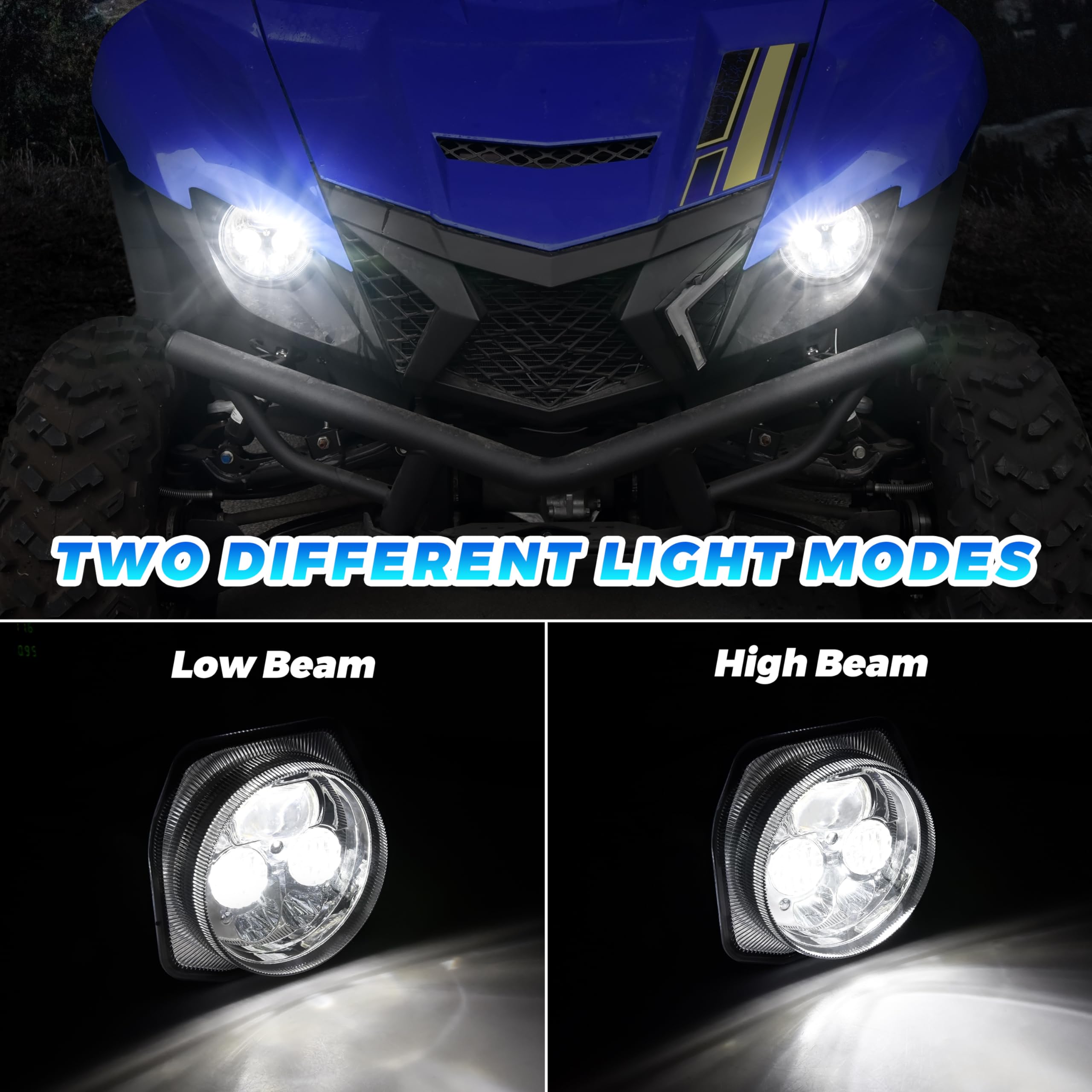SAUTVS LED Headlights for Yamaha YXZ 1000R, High Low Beam Head Lights Front Lamps for Yamaha Wolverine X2 X4 850 2018-2025, YXZ1