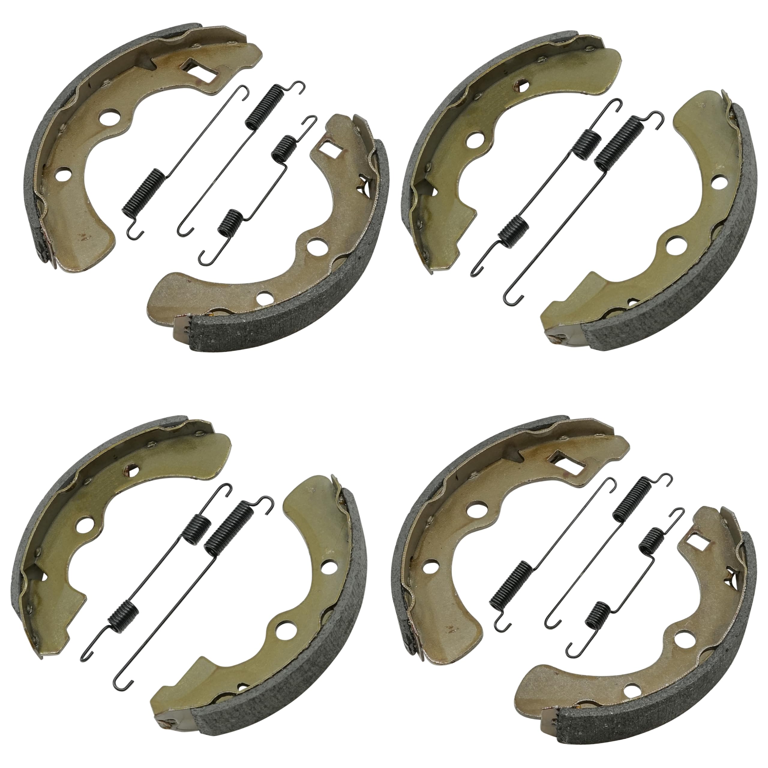 Caltric 2 Front and Rear Brake Shoes Compatible with Kawasaki Mule 4010 KAF620 KAF 620 4X4 2009-2014