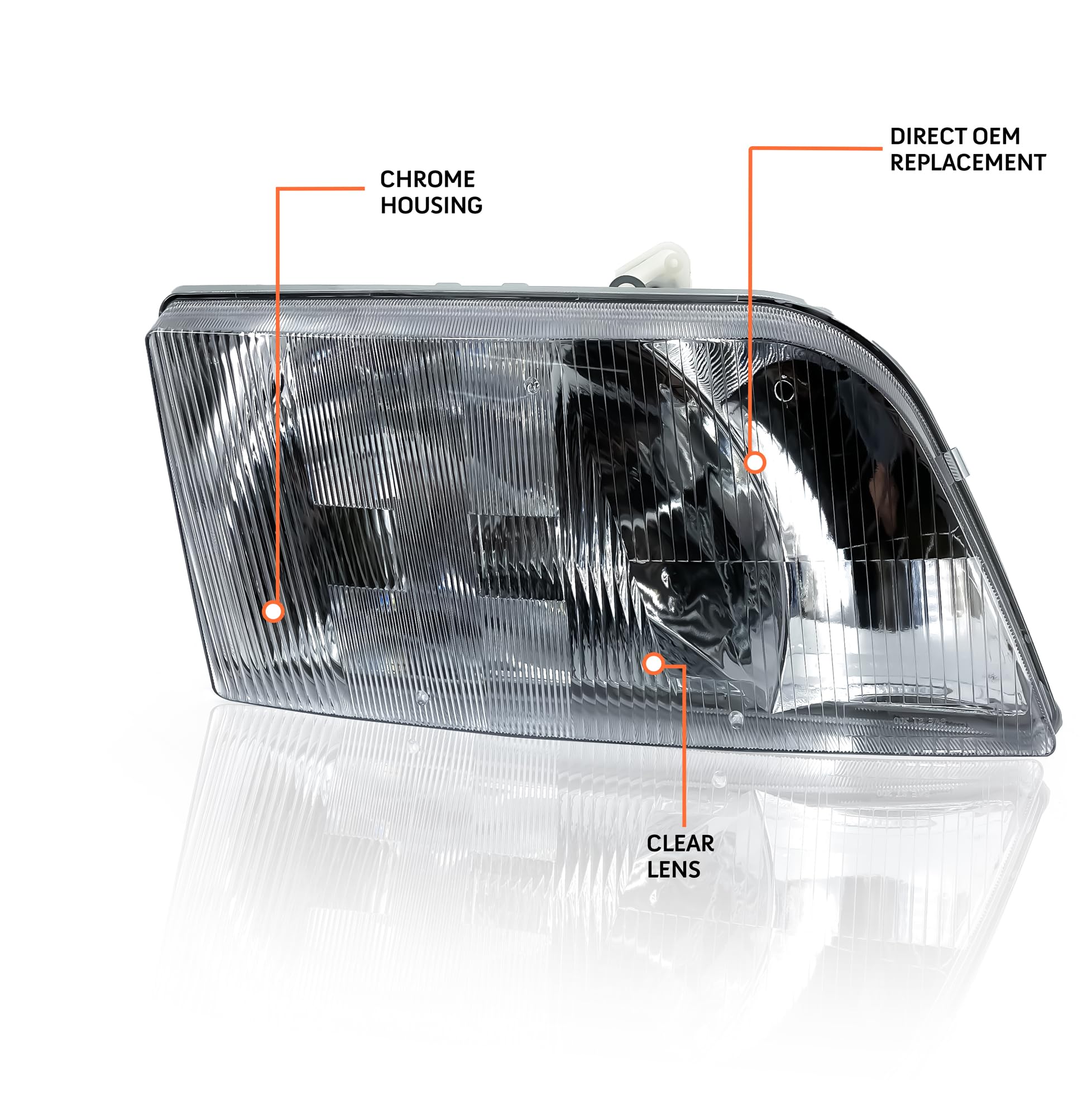 Torque Headlight PAIR Replacement for 1999-2011 Volvo VNM and 1996-2003 VN VNL Semi Trucks Driver Left Passenger Right Side Set Assembly DOT SAE Approved (TR013-L, TR013-R)