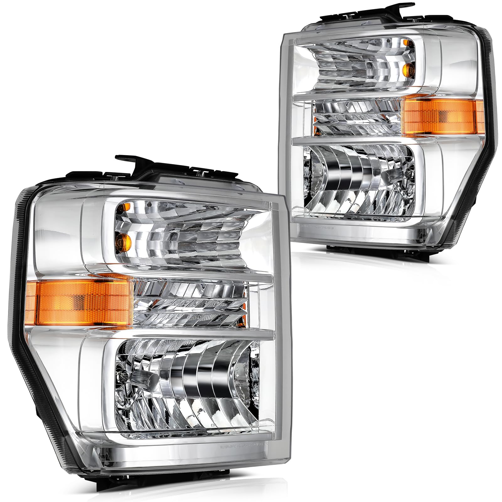 LBRST Headlight Fit 2008-2014 for E-150/250, 2008-2021 for E-350/450 Super Duty Pair Headlight Assembly AC2Z13008D