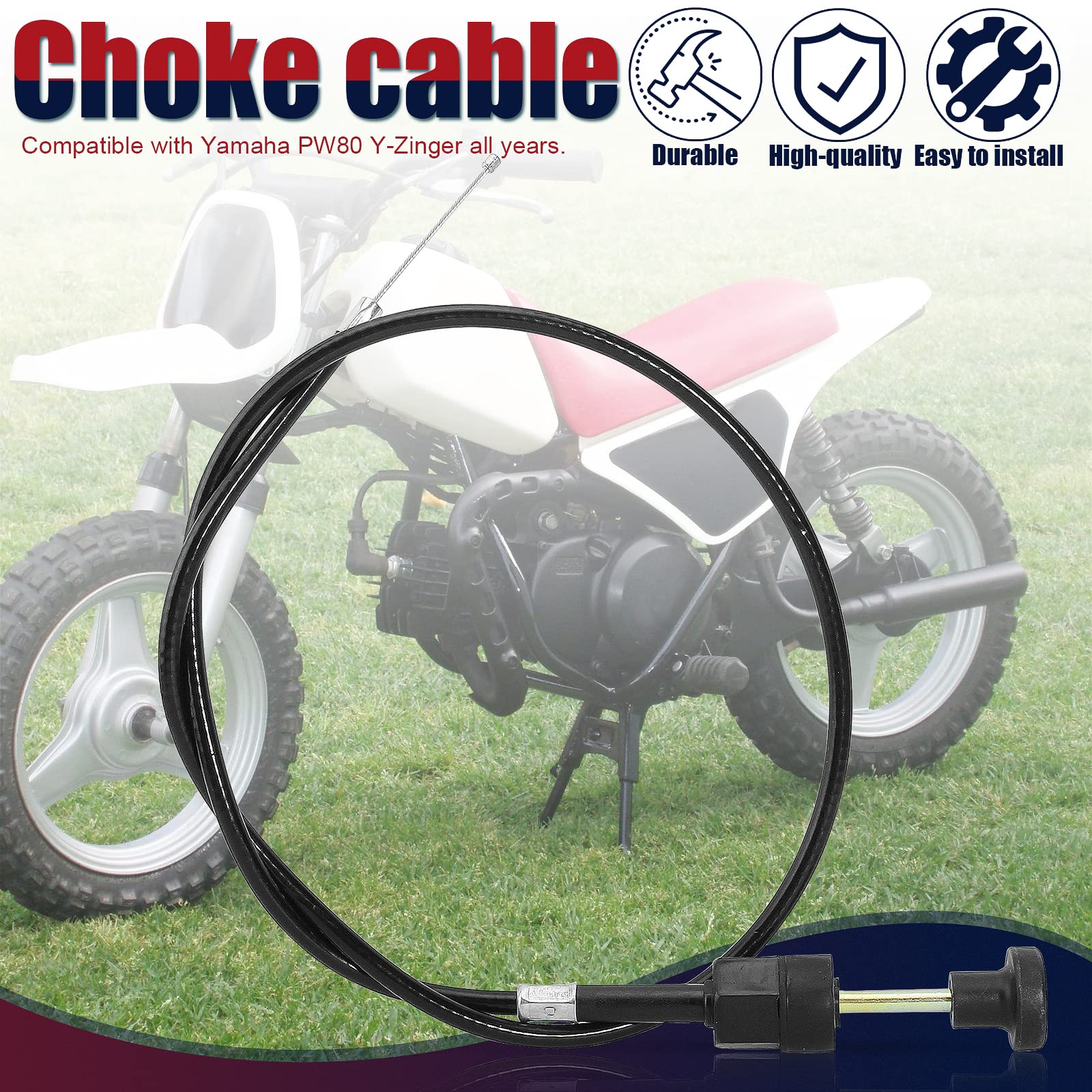 Qazaky Pw80 Choke Throttle Cable Compatible With Yamaha Pw80 Bw80 Y-Zinger Push Pull Big Wheel 80 Lifan