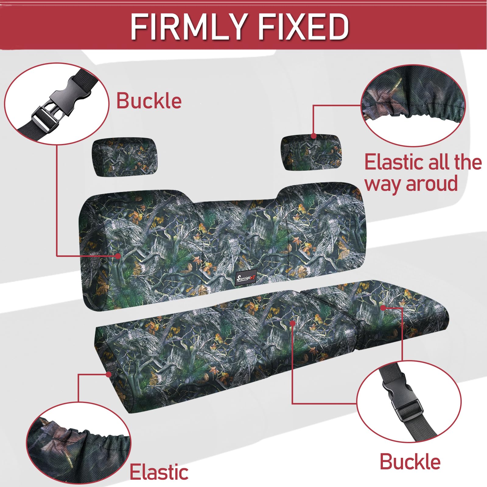 Starknightmt Ranger Seat Cover With Headrest Cover, Ranger 1000 Seat Cover Compatible With Polaris Ranger 1000/ Xp 1000/Crew Xp