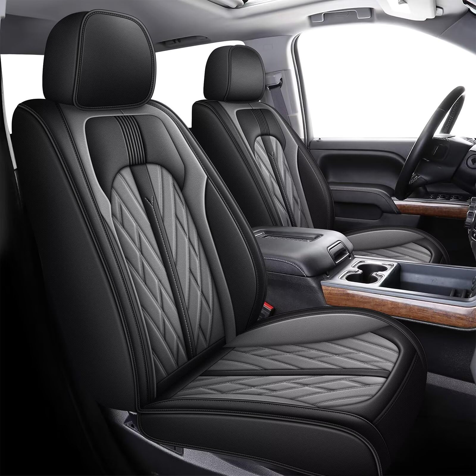 Ttx Lighting 2 Front Seat Covers Fit For 2007-2025 Chevrolet Chevy Silverado Gmc Sierra 1500 2500Hd 3500Hd Trail Boss Z71 Crew D