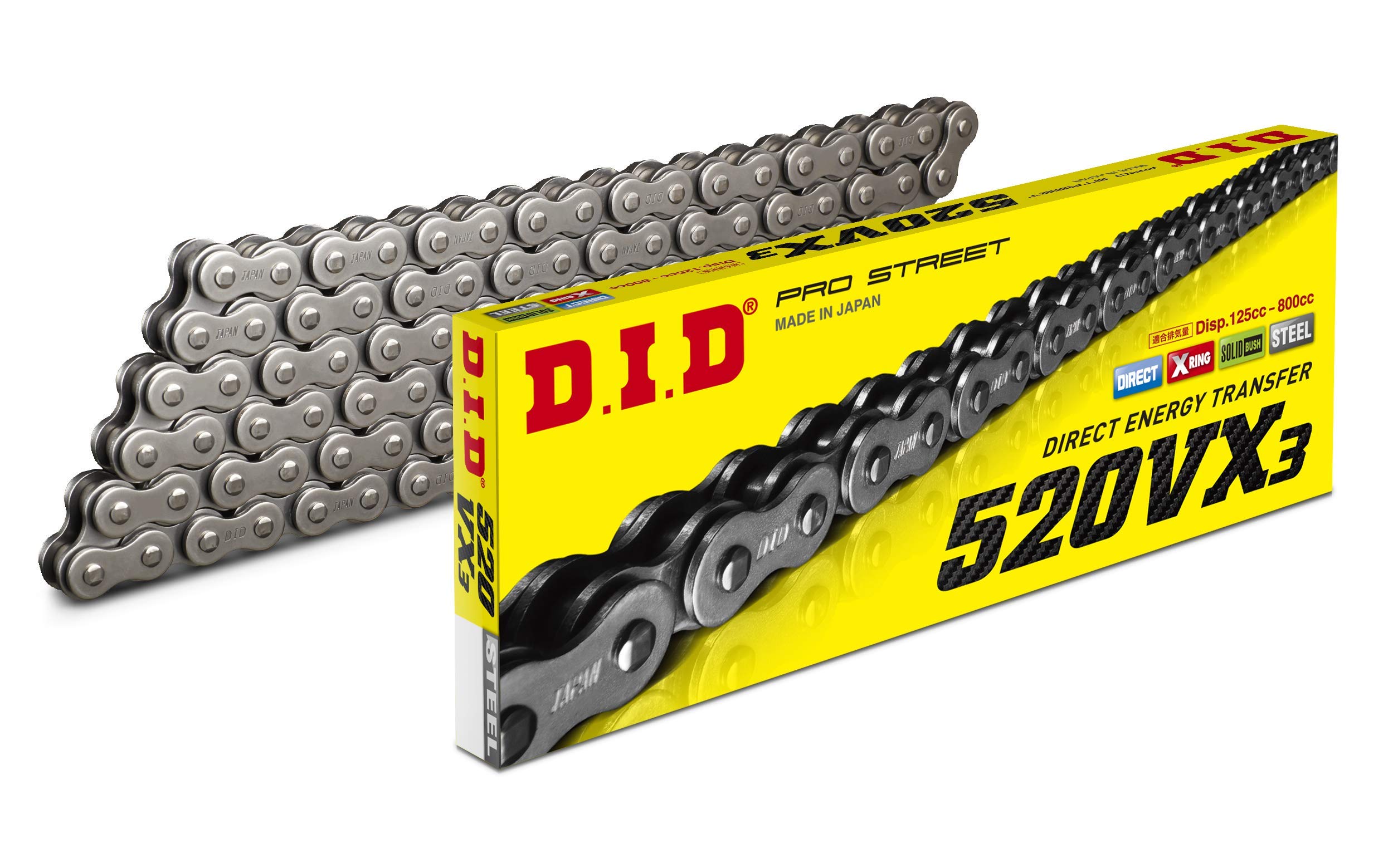 Did (520Vx3-124) Steel 124 Link High Performance Vx Series X-Ring Chain With Connecting Link