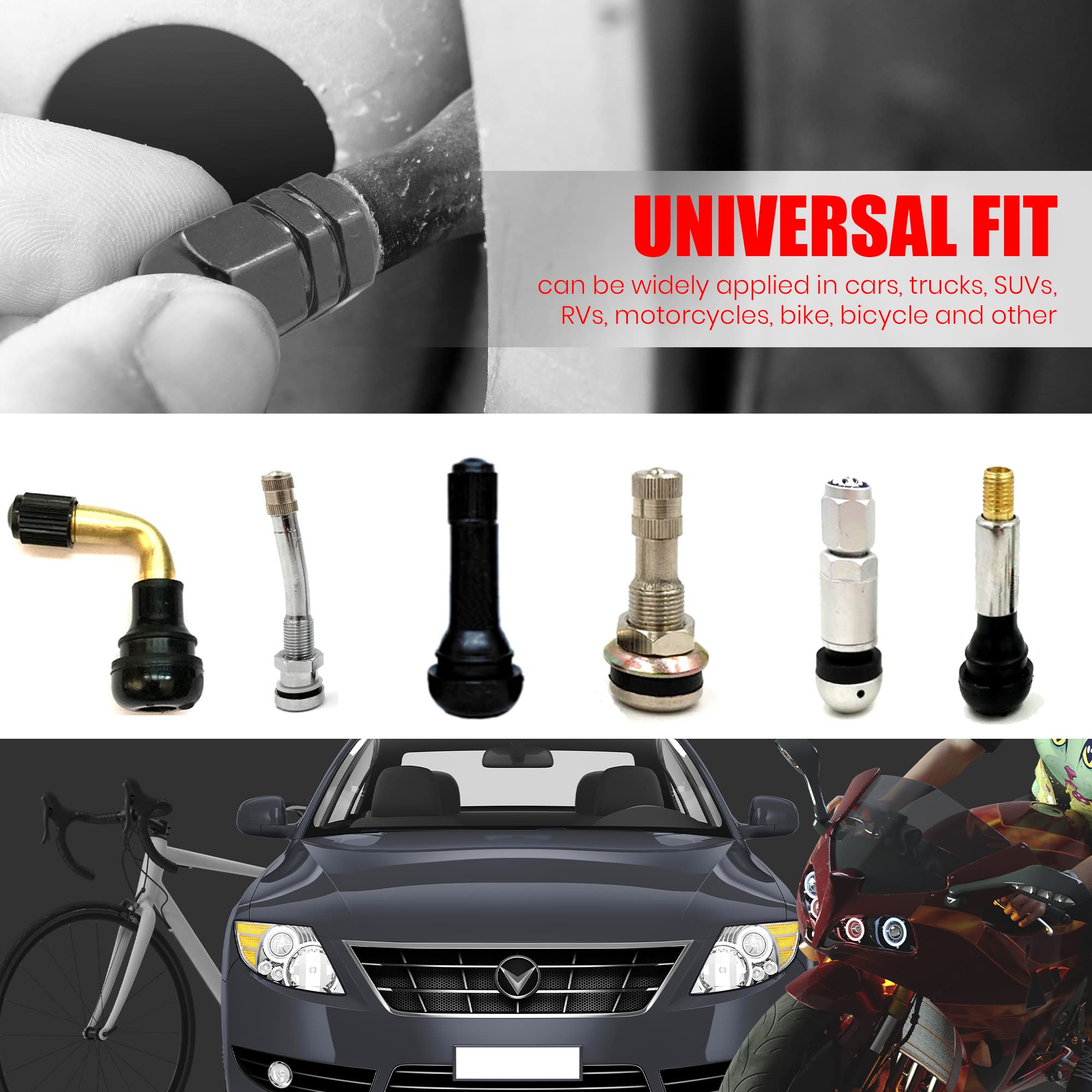 Performore 8 pcs Tire Valve Caps - American Flag Valve Stem Caps - Bike Stem Cap - Tire Valve Cover for Cars, SUVs, Bikes, Bicyc