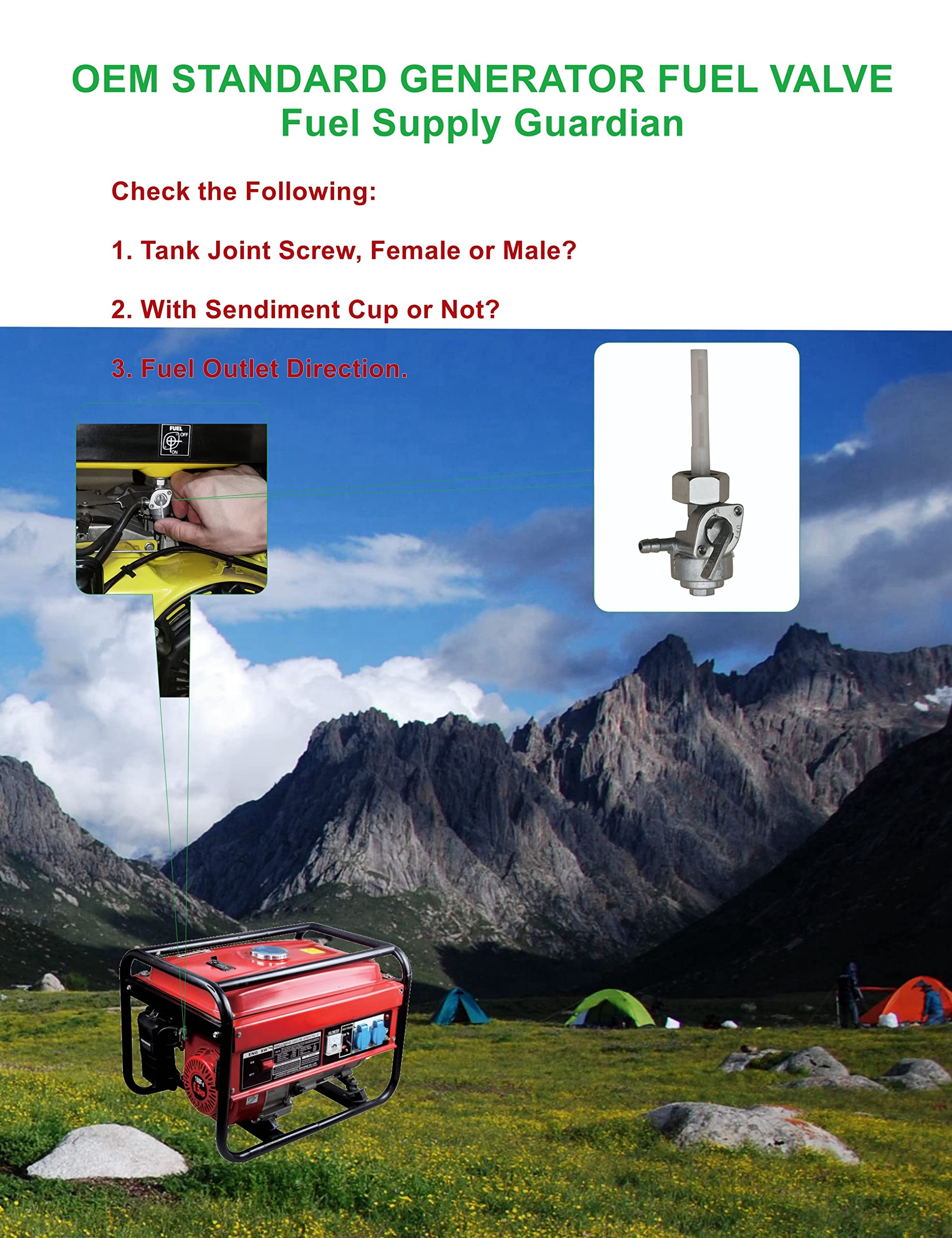 YAMAKATO Predator 9000 8750 6500 4000 4375 Generator Fuel Tank Shut Off Valve Fuel Petcock for Centurion Honda Westinghouse Duro